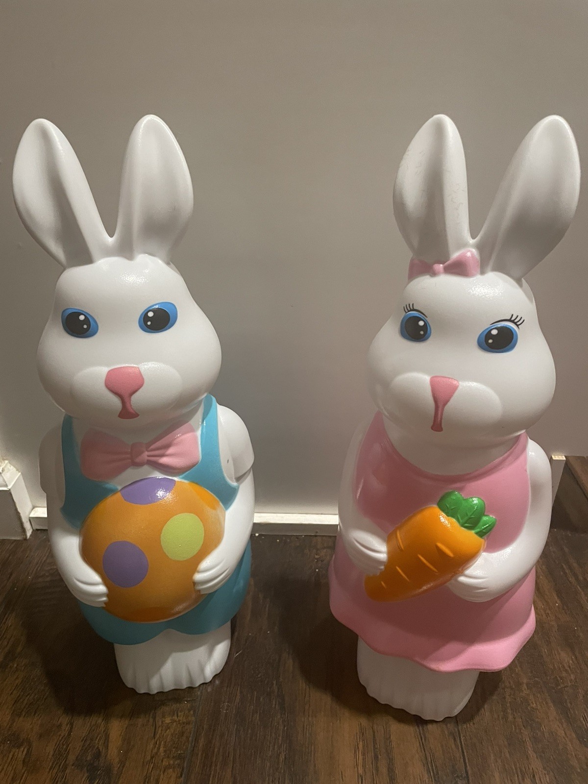 17” Easter Bunny Boy And Girl Blowmolds