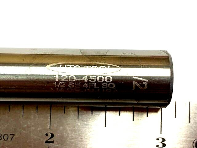 1/2" 4 FLUTE SOLID CARBIDE END MILL HTC #120-4500 1" FLUTE X 3" OVERALL