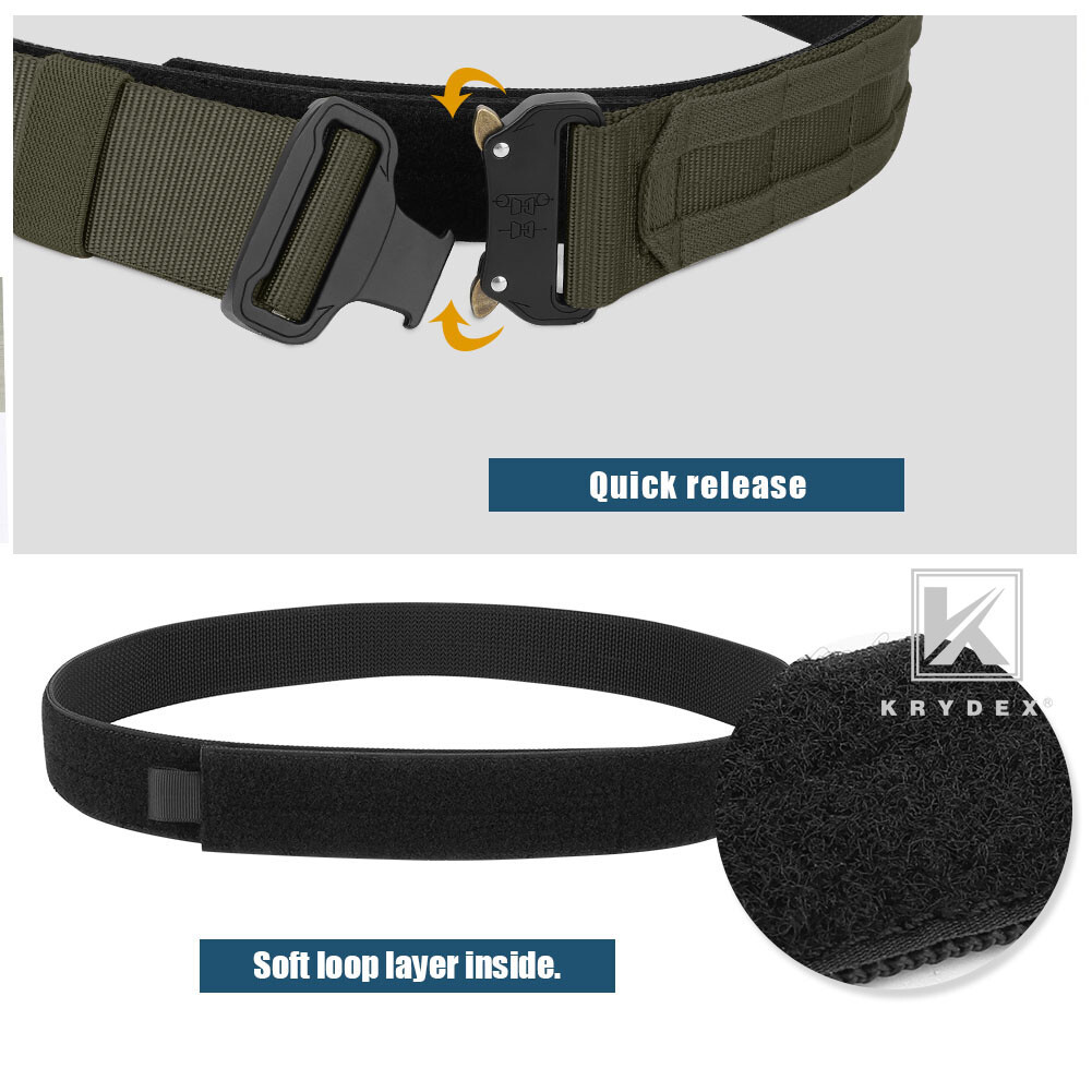 KRYDEX Tactical Belt 1.75 inch Heavy Duty Belt Rigger Belt Quick Release Nylon