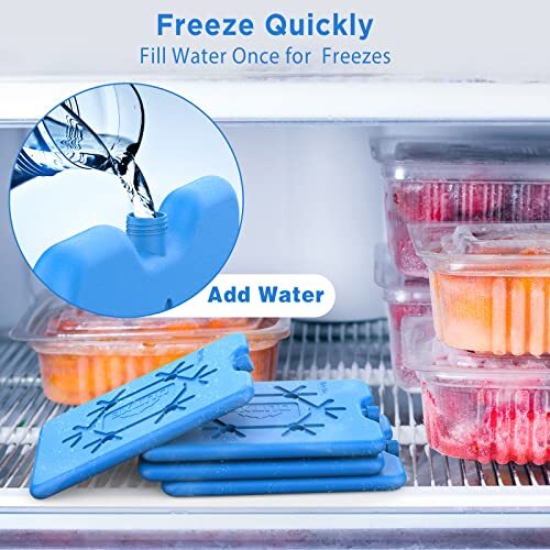 OUTXE Ice Packs for Lunch Box 4 -Pack Reusable Ultra-Thin Freezer Packs