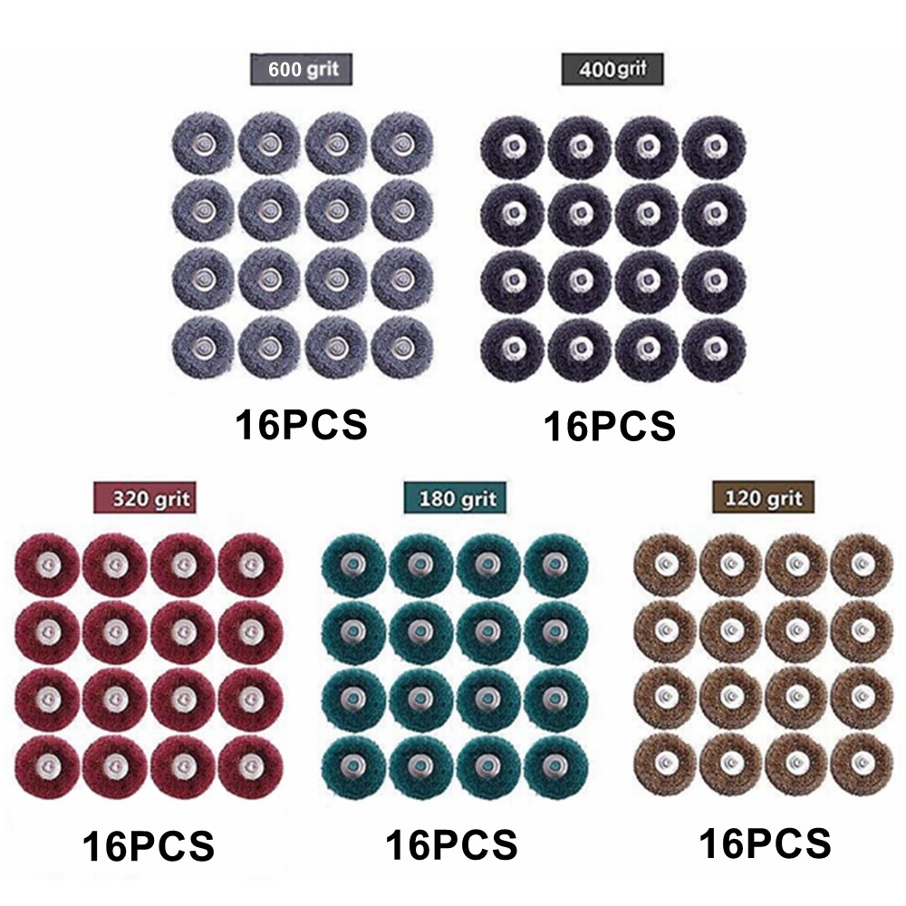 80x Abrasive Metal Polishing Buffing Wheel Burr Kit Set for Dremel Rotary Tool