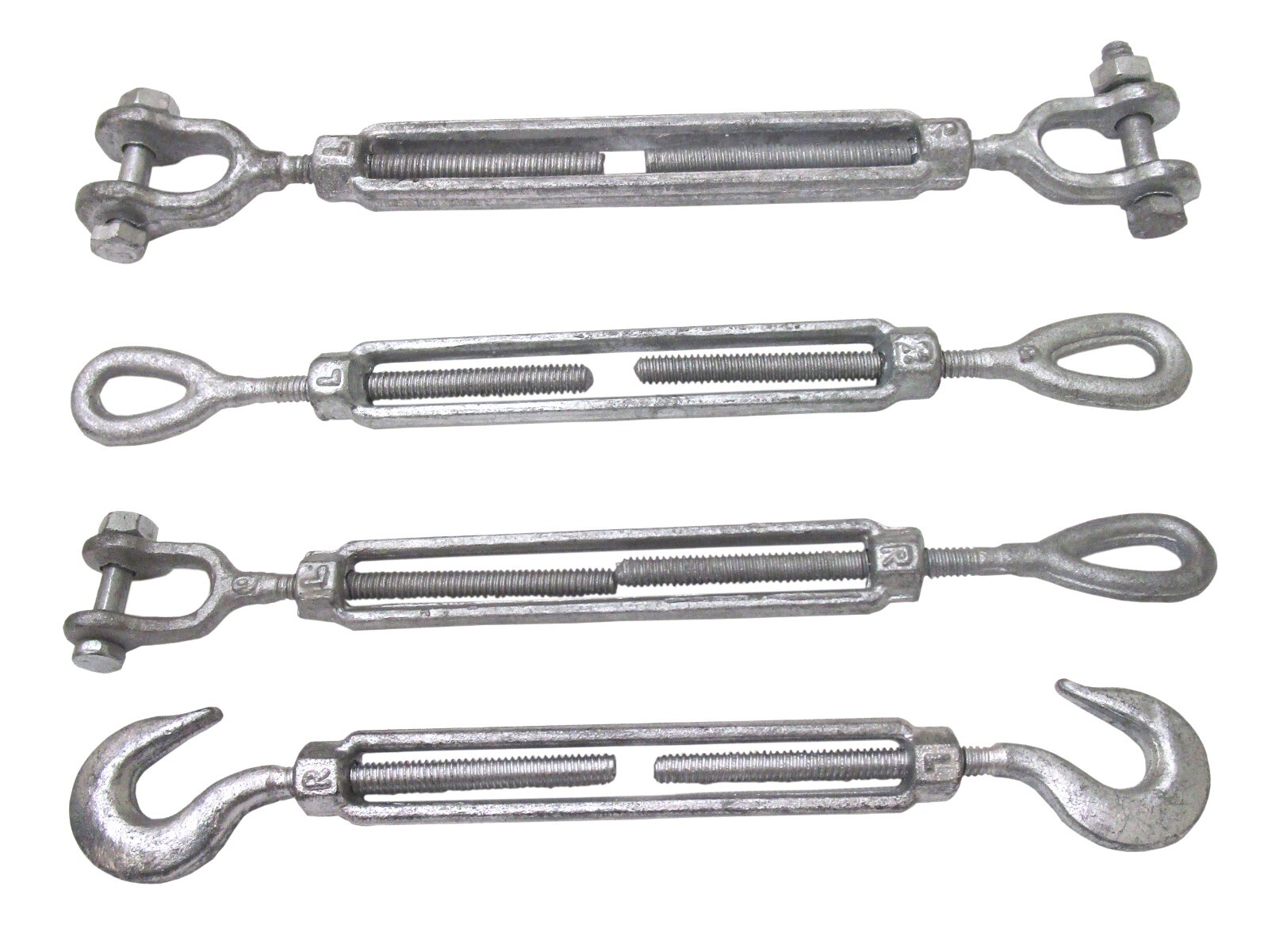 Rigging Turnbuckle Galvanized Eye Eye, Hook Eye, Jaw Eye, Hook Hook, Jaw Jaw 4pc