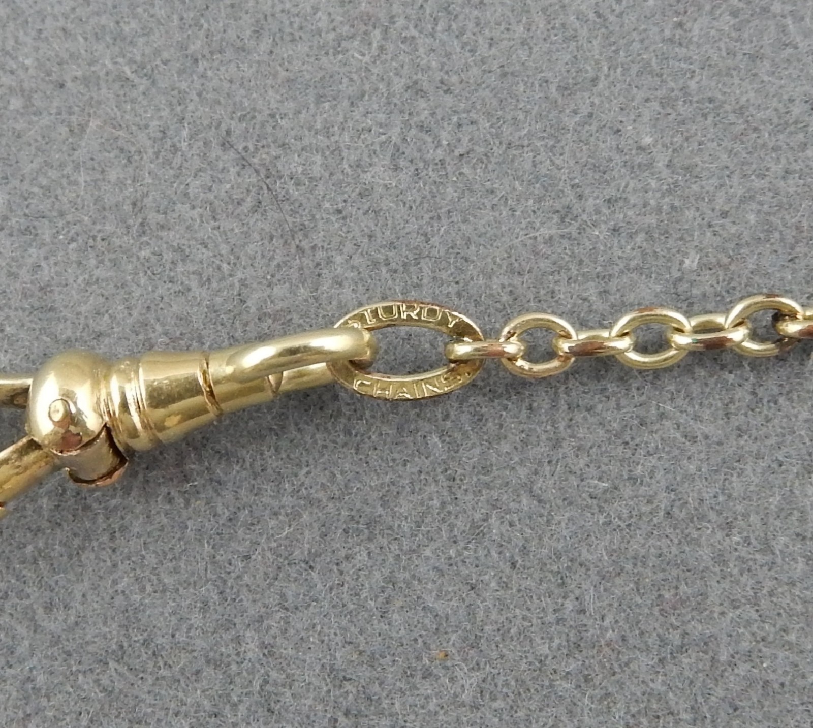 Antique 1/10 14K Yellow Gold Filled 14.25" Bar Link Pocket Watch Chain 6g