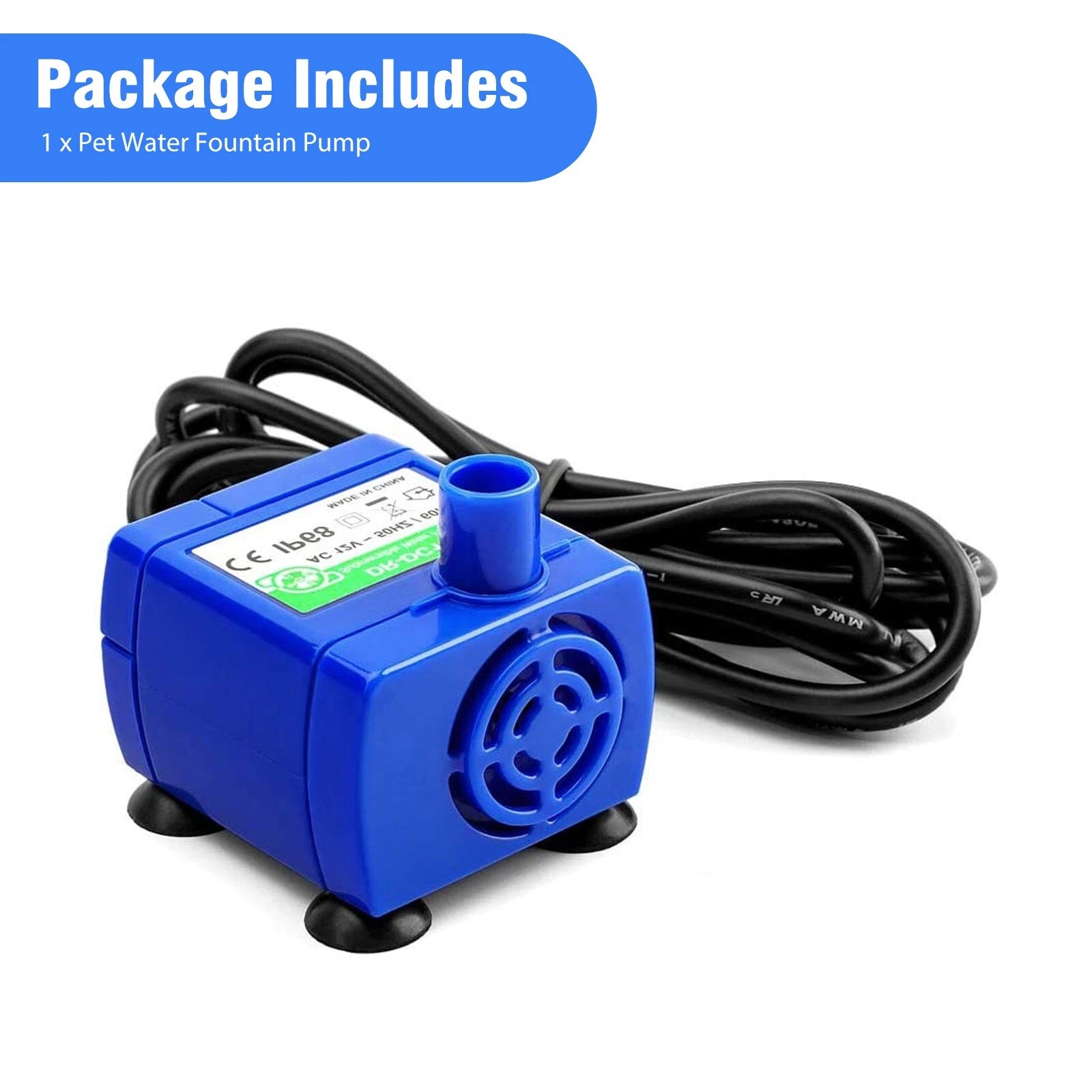 Pet Water Dispenser USB Rechargeable Cat Drinking Fountain Pump with LED Light