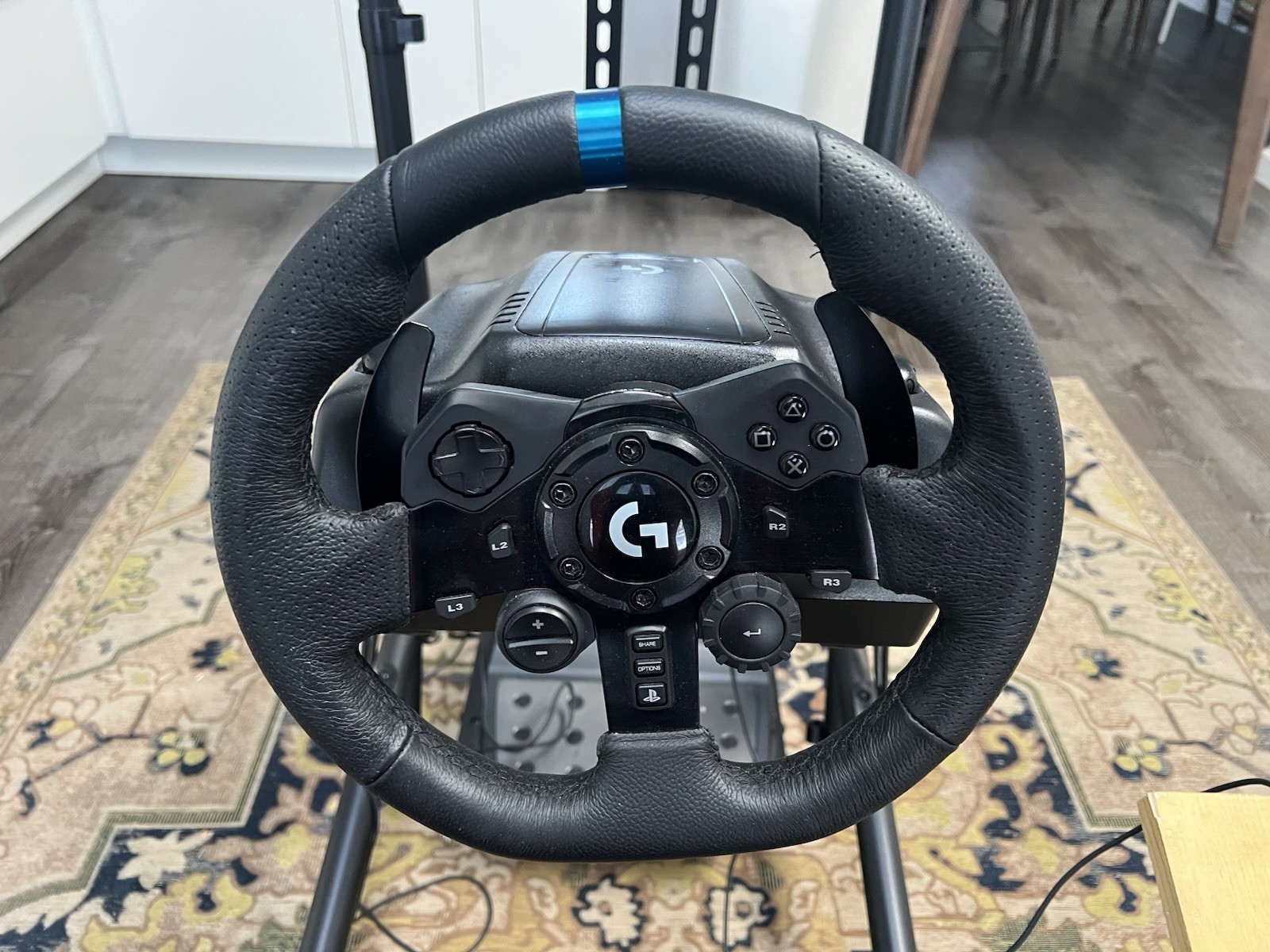 Complete Racing Simulator With Wheel, Pedals, Shifter, Seating Rig With TV Mount