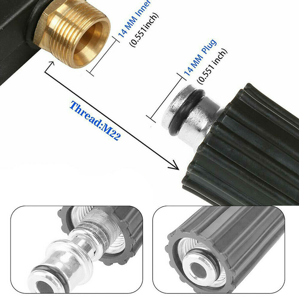 High Pressure 4000PSI Car Power Washer Gun Spray Wand Lance Nozzle Hose Kit M22