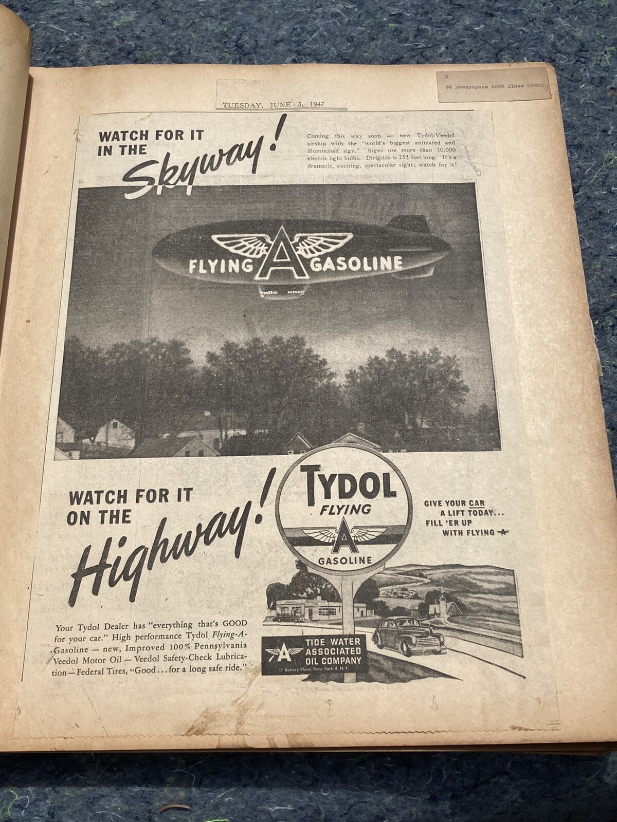 1940’s TYDOL Oil Airship Scrapbook From Oil Company *RARE*
