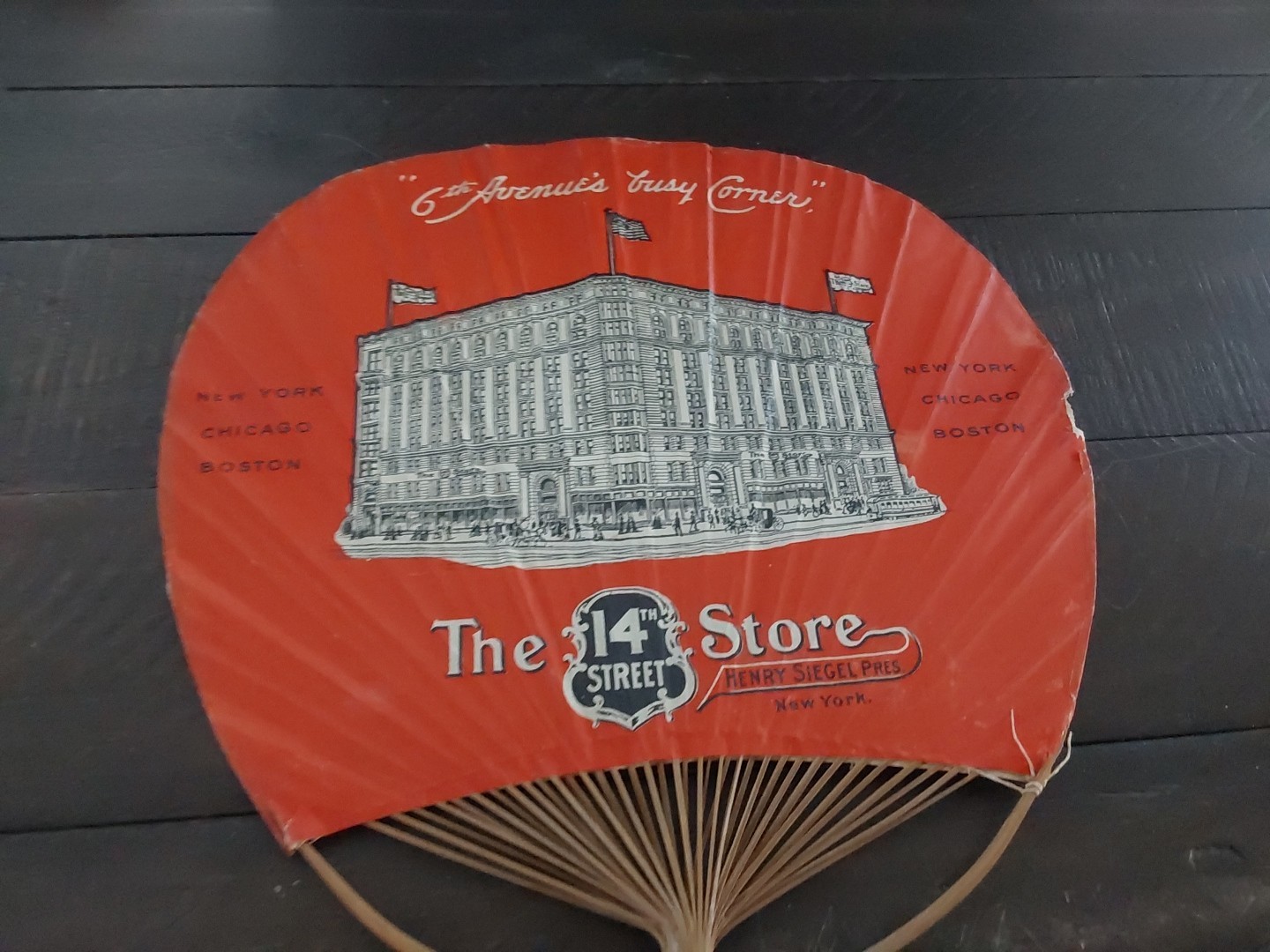 Henry Siegel 14th Street Store New York Advertising Hand Fan