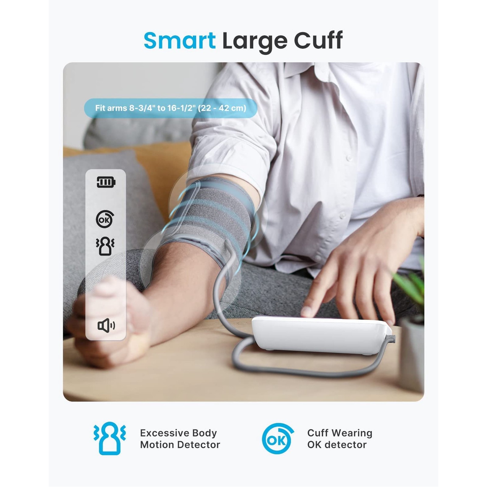 RENPHO LCD Blood Pressure Monitor Wrist Voice Broadcast Heart Rate Machine New