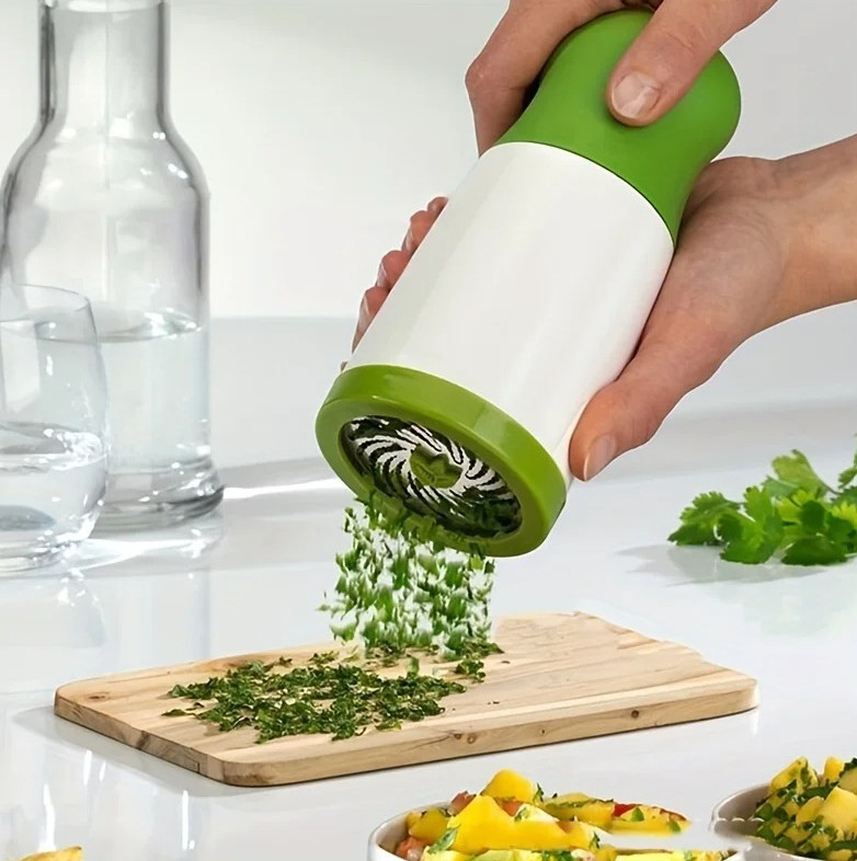 1pc Manual Herb Grinder Stainless Steel Spice & Vegetable Mincer Kitchen Tool