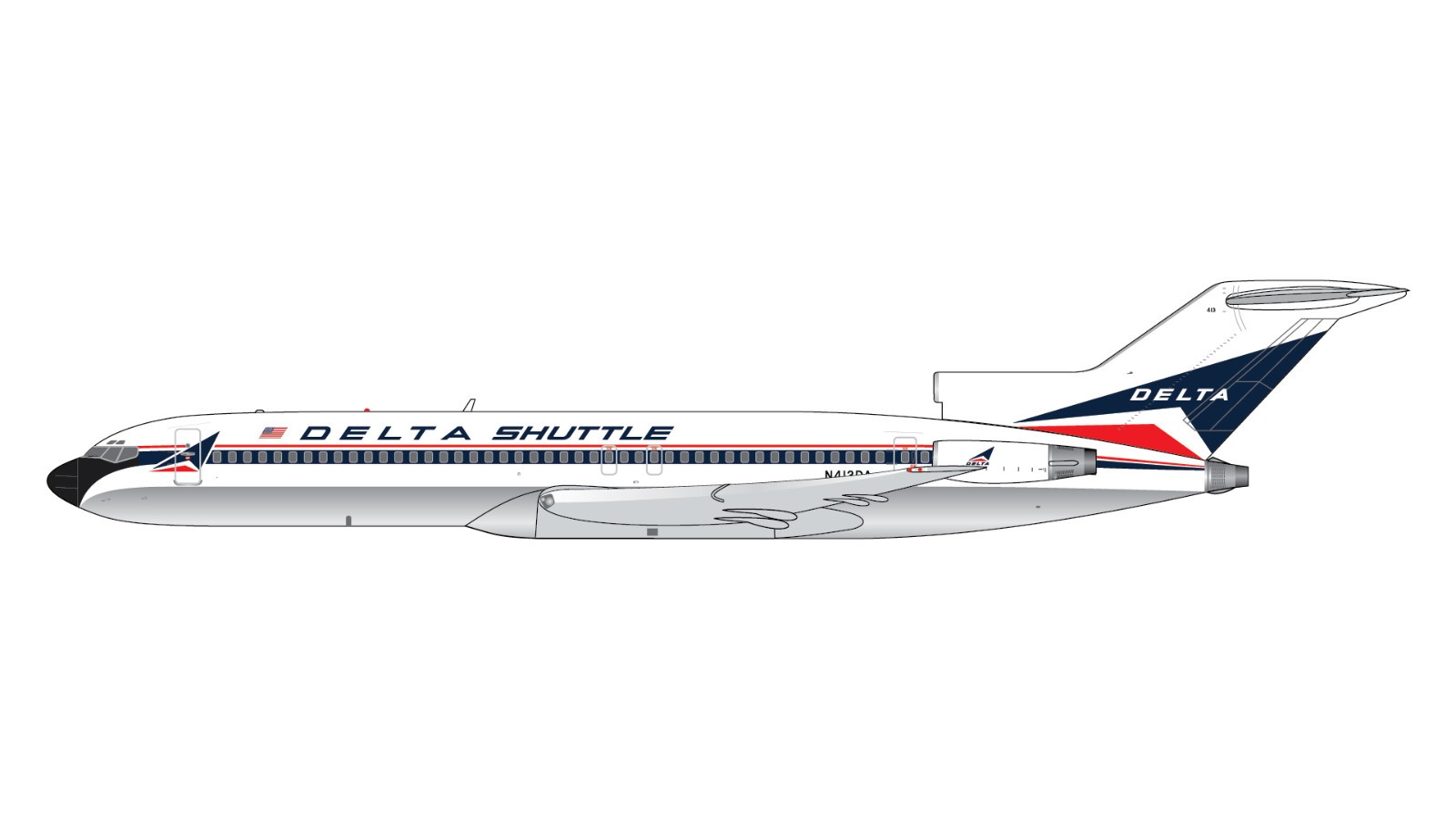 GeminiJets 1:400 Delta Shuttle Boeing 727-200 N413DA GJDAL2375 PRE-ORDER