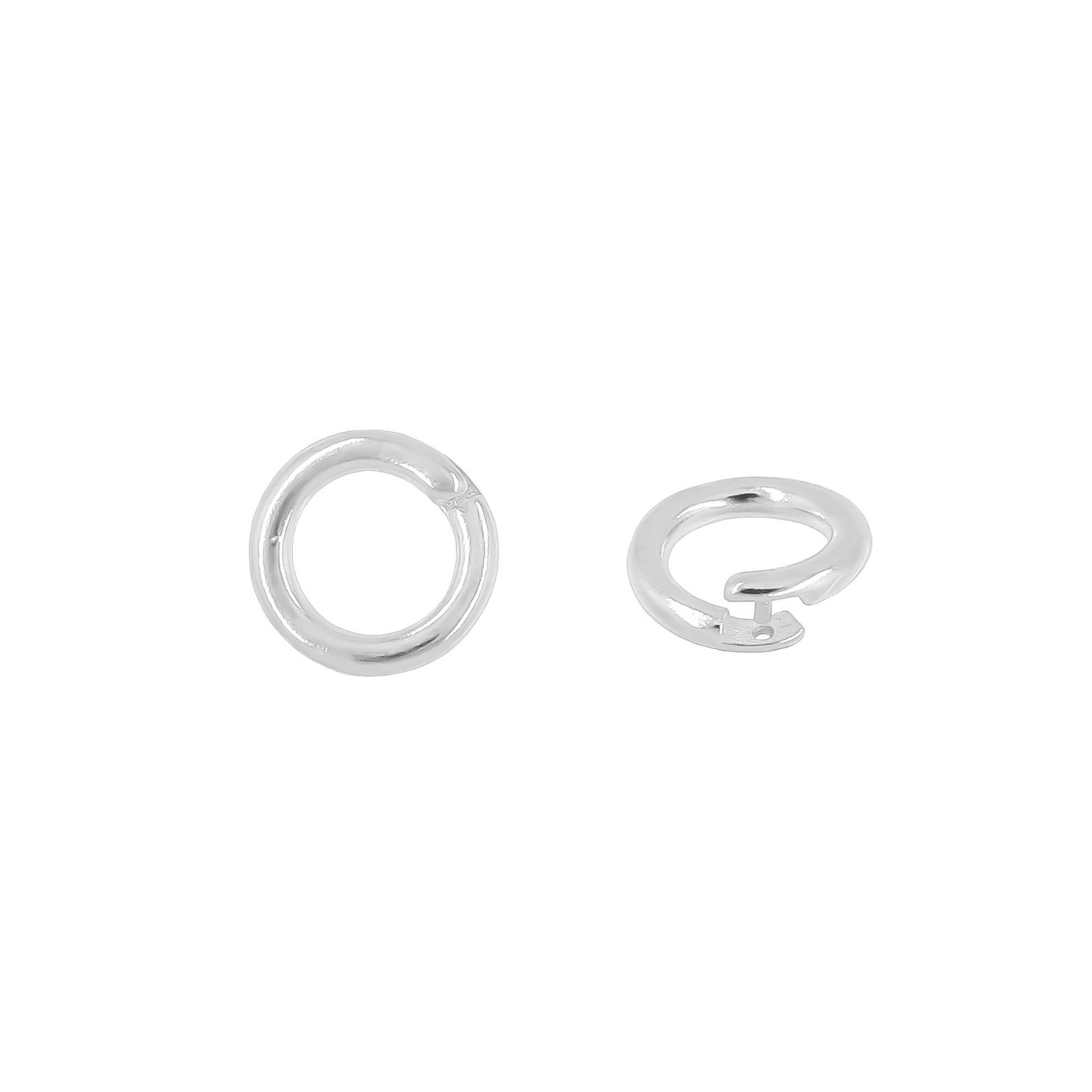 2 Sterling Silver Open Pinch Locking Jump Ring 8mm 16ga / 1.3mm #51862