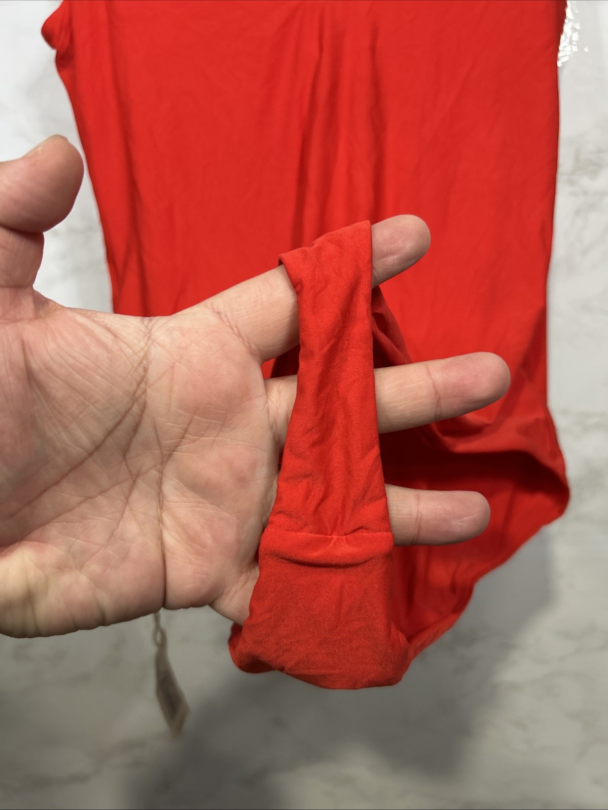 Aerie Smoothez Bodysuit Red Tank Top Thong Plunge Neckline Sz Large New