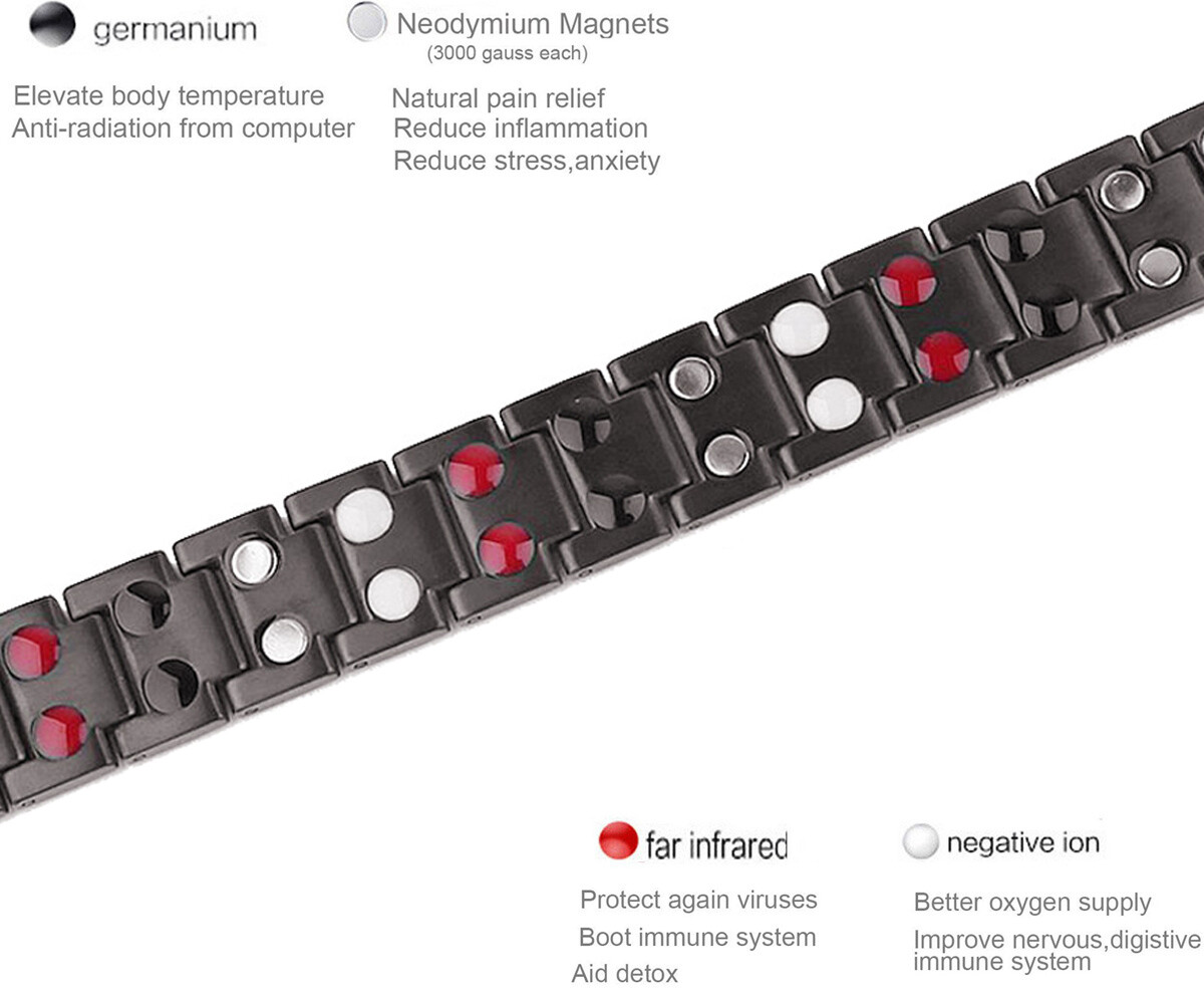 Gorgeous Magnetic Bracelet 4 Elements Arthritis Pain Relief Balance Energy