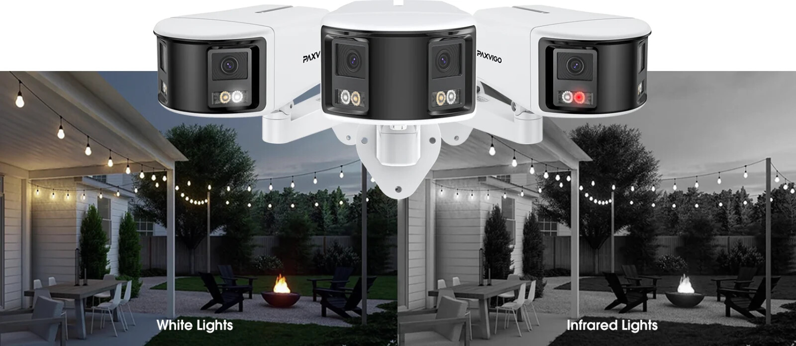 Paxvigo EBF810 -4K UHD Dual-Lens Panoramic Outdoor PoE Bullet IP Security Camera