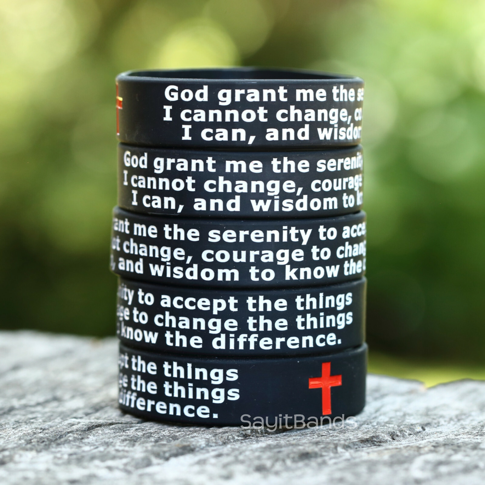 20 of Serenity Prayer Wristbands - Motivation & Inspiration Band Bracelets