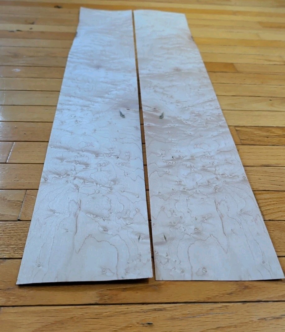 2 pieces of Birdseye maple veneer 39" x 5" each wood