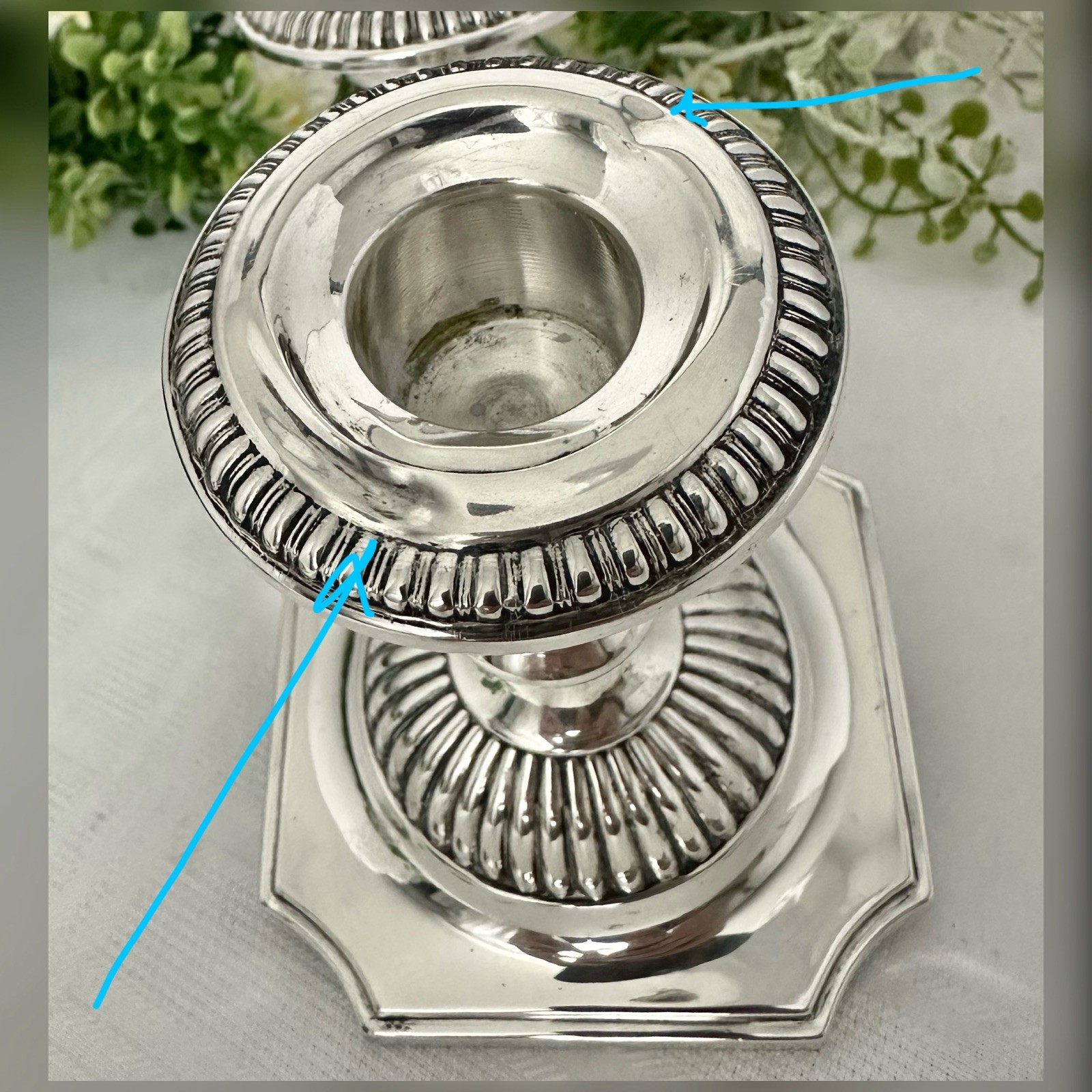 Sterling Hunt Silver Georgian Reproduction Sterling Candlesticks Candle Holders