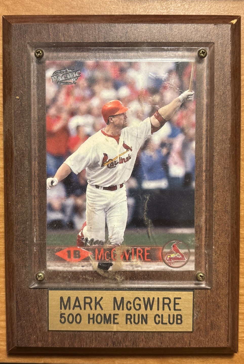 MARK McGWIRE 500 HOME RUN CLUB PLAQUE PACIFIC CARDINALS