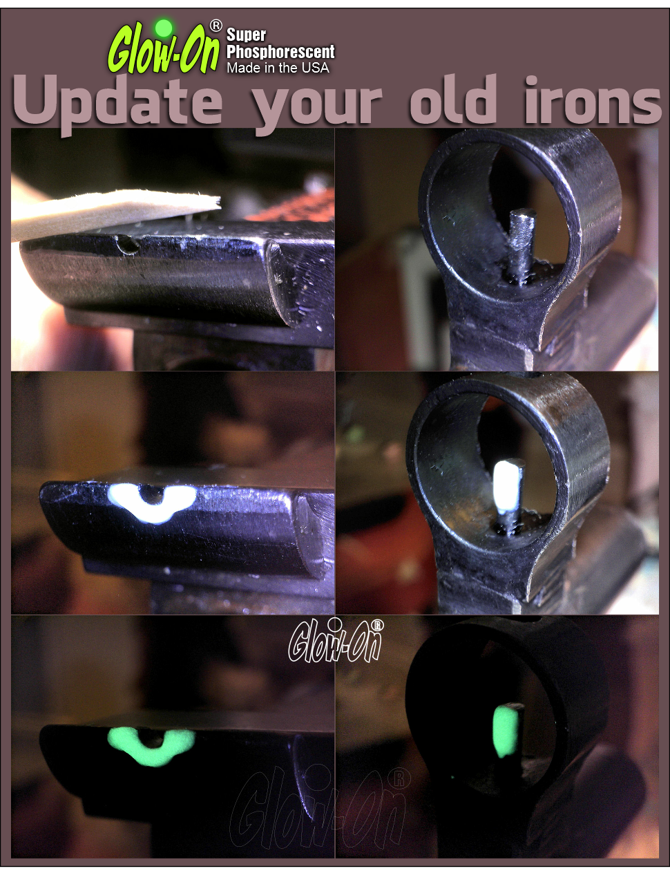 Glow-On ORIGINAL Glow Paint For Gun Sights, Fishing Lures 2.3 ml Vial. Bright!