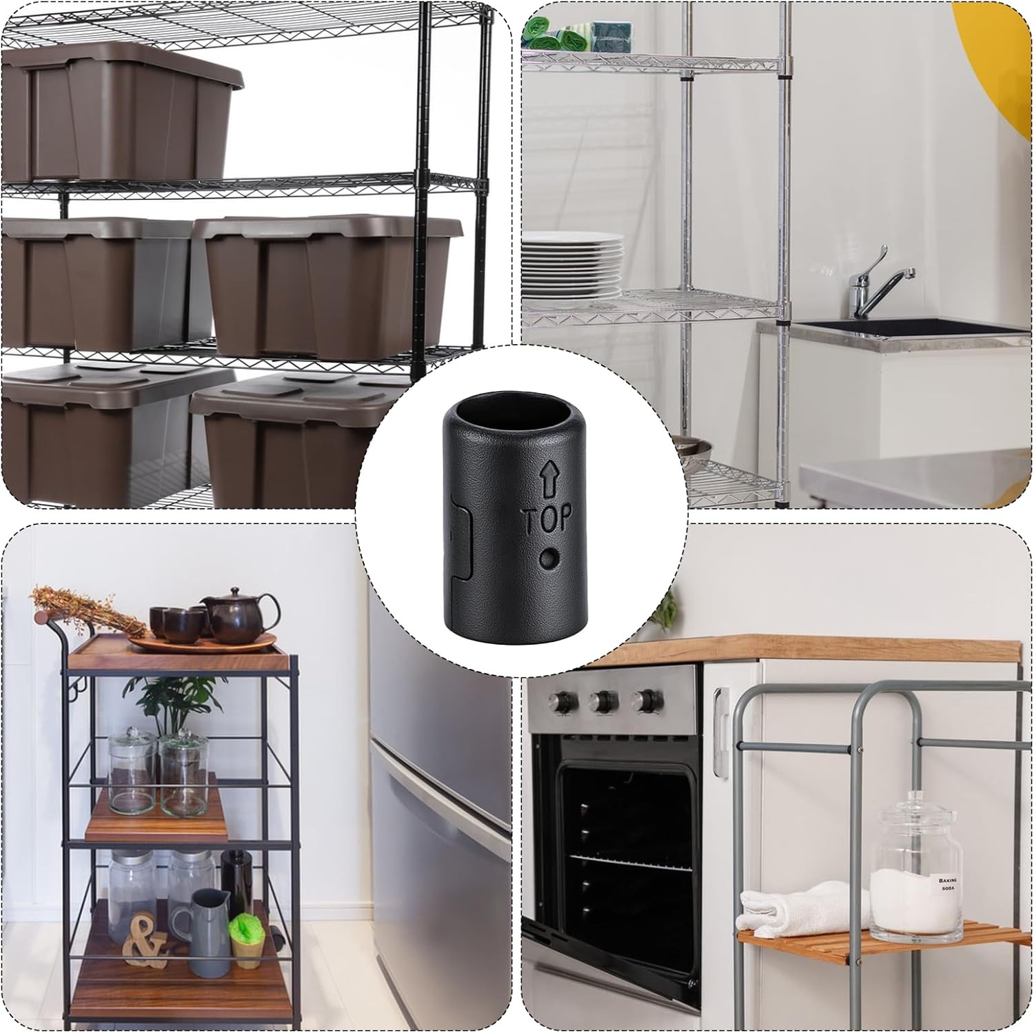 24 Pcs Wire Shelf Clips 3/4" Post Plastic Rack Replacements for Wire Shelving