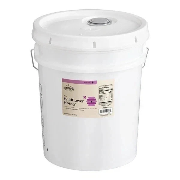 Pure Wildflower Honey 60 Lb Bulk Pail Kosher Gluten-Free Rich Wildflower Honey