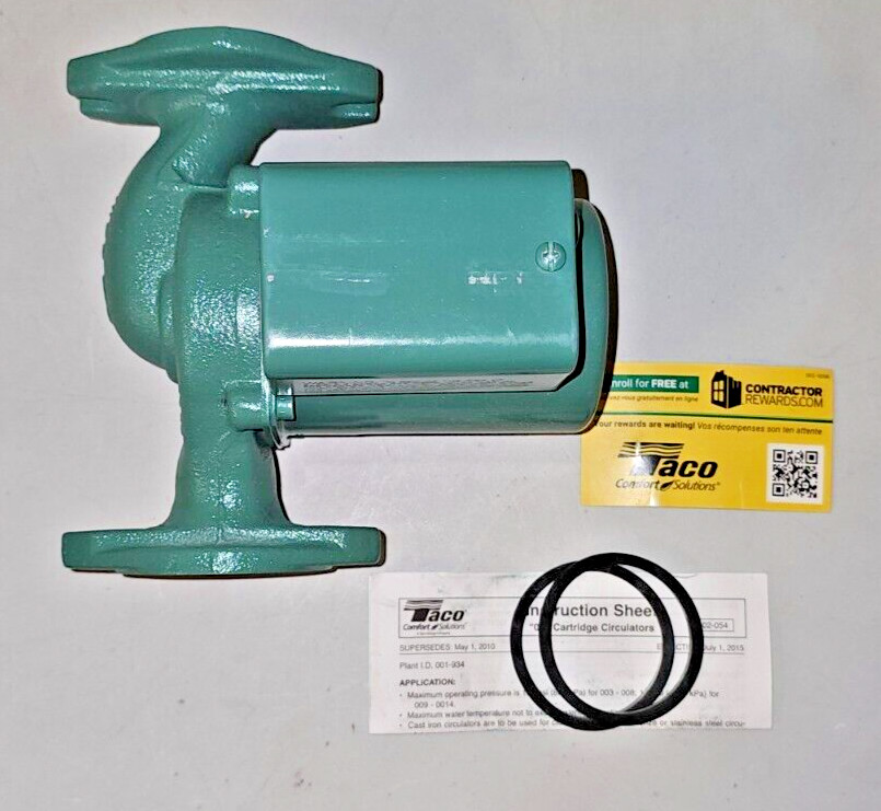 Taco 007-F5 Cast Iron Circulator, 1/25 HP, MISSING OEM BOX - DISCOUNT APPLIED