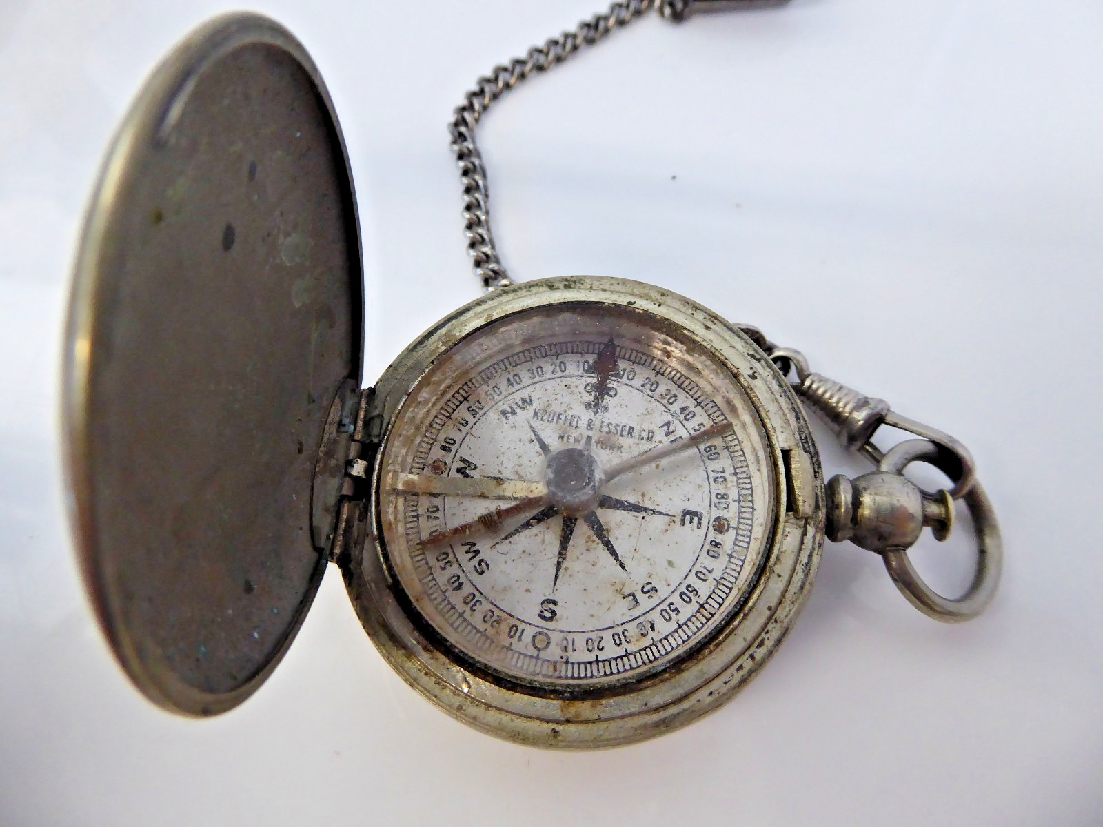 Vintage Keuffel & Esser Co. New York Pocket Compass With Fob