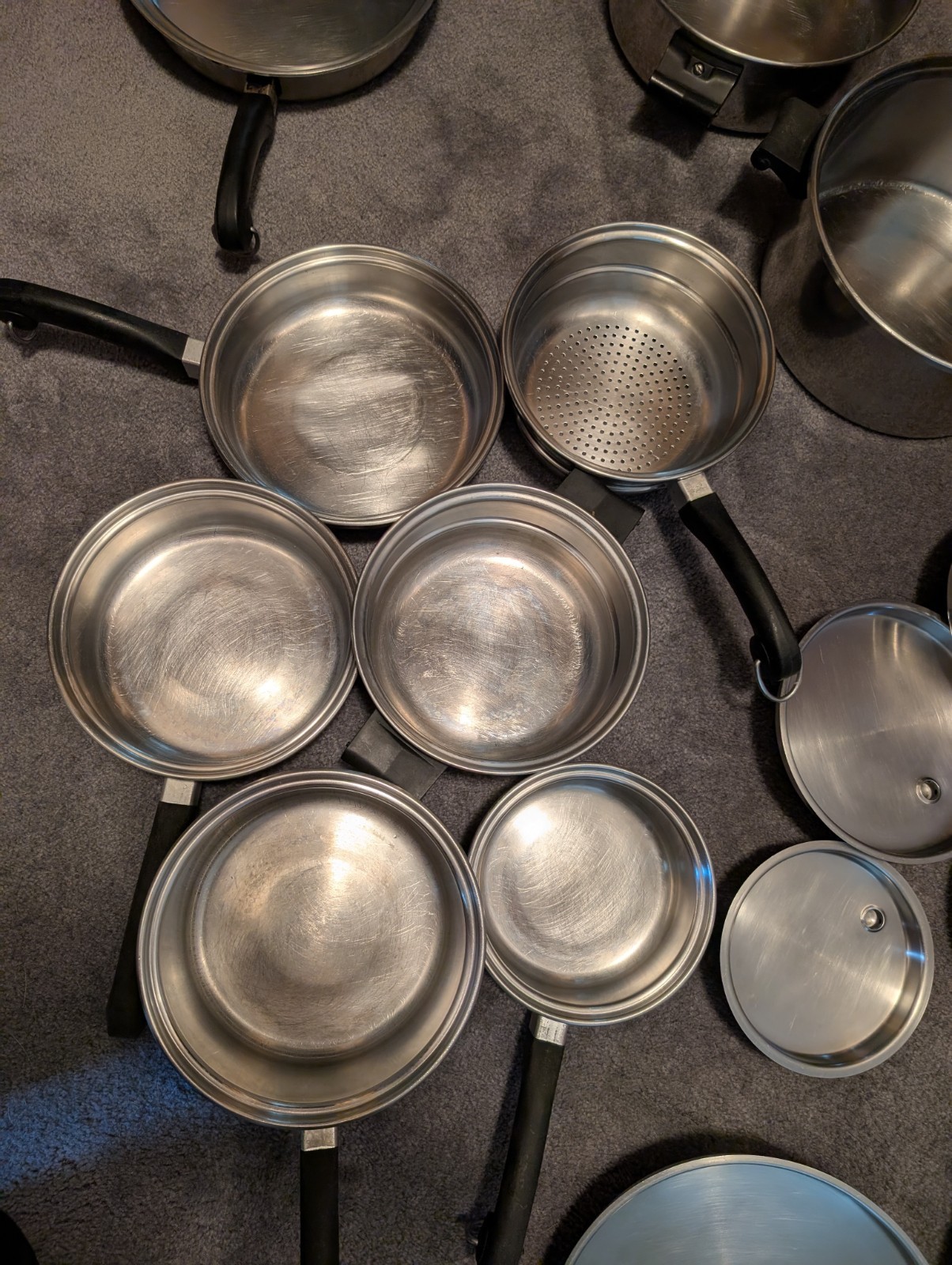 Vintage SALADMASTER 18-8 Tri-Clad Stainless Steel 15 Piece Cookware Set Made USA