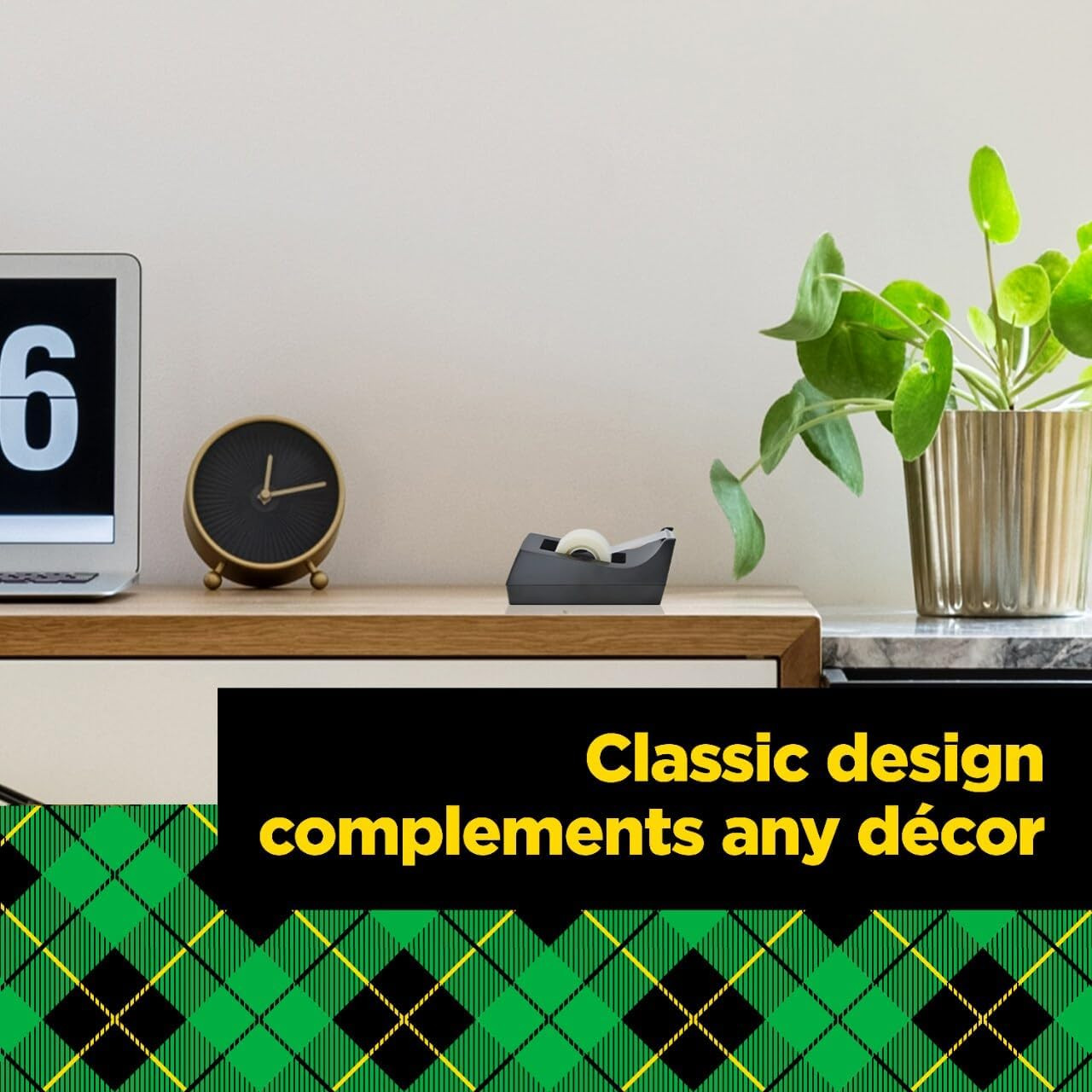 Scotch Desktop Tape Dispenser, Black, Compatible with Magic Tape and More