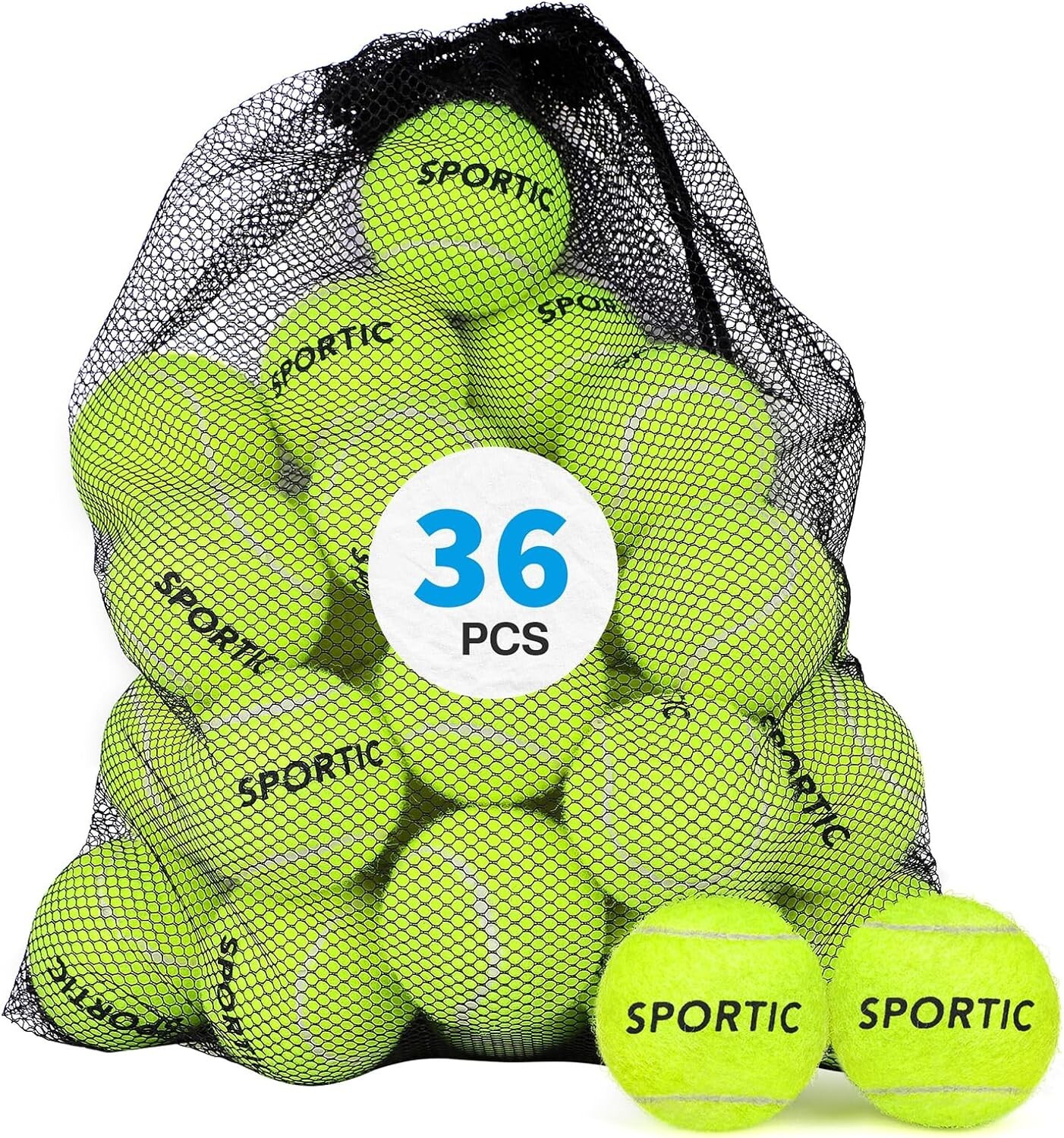 36 Pack Tennis Balls High Bounce for Training Tournament Durable Pressurized