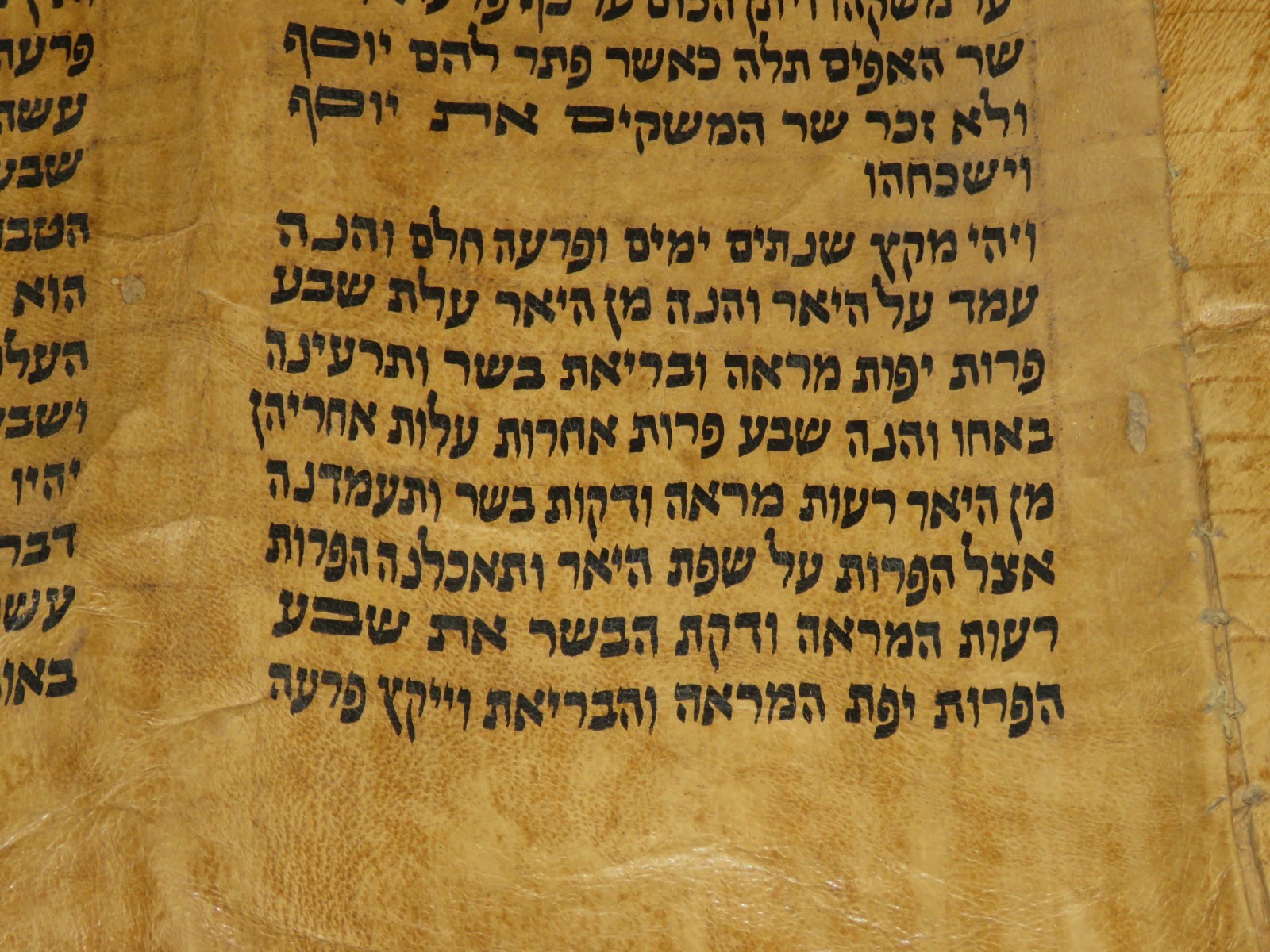 TORAH SCROLL BIBLE VELLUM MANUSCRIPT 300 YRS OLD YEMEN COMPLETE Book of Genesis