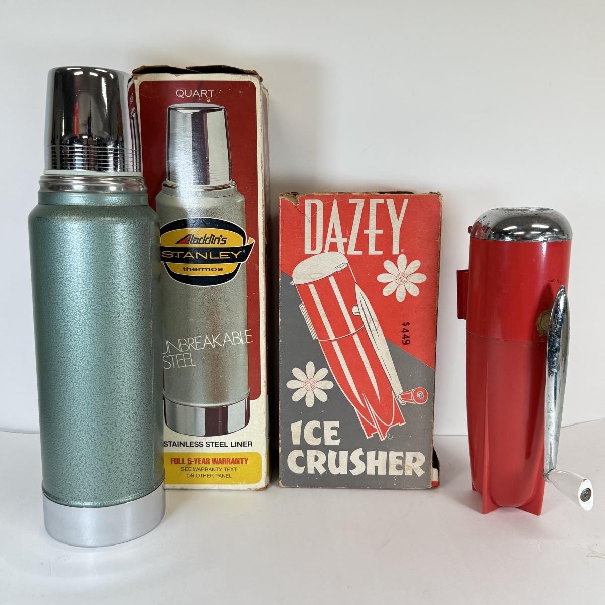 Dazey Atomic Red Rocket Wall Mount Triple Ice Crusher Cocktail Mid Century w/BOX