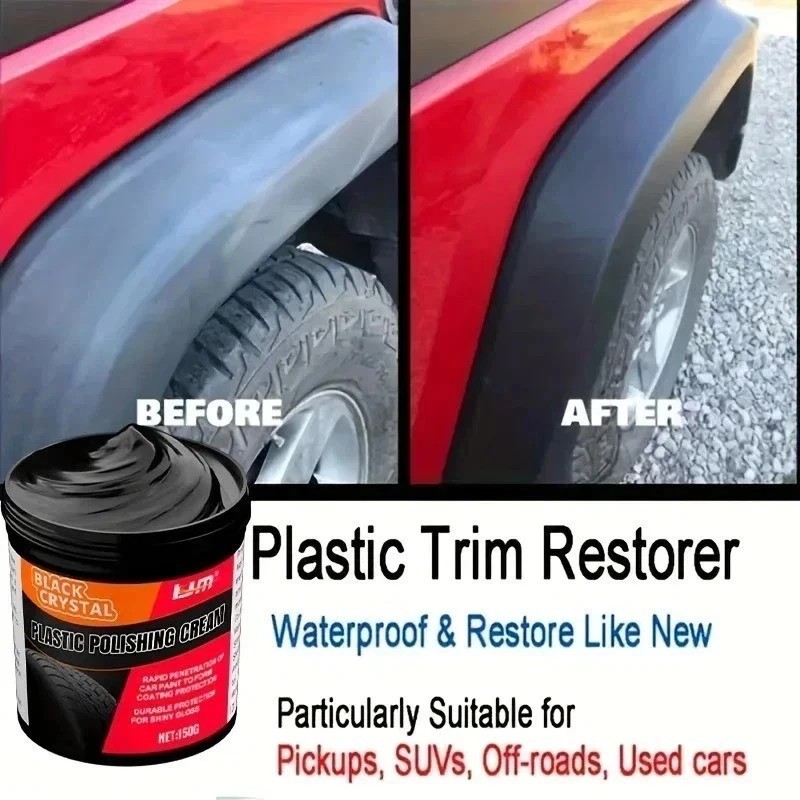 150g Plastic & Rubber Repair Paste Black Polish for Car Scratch Tire & Interior