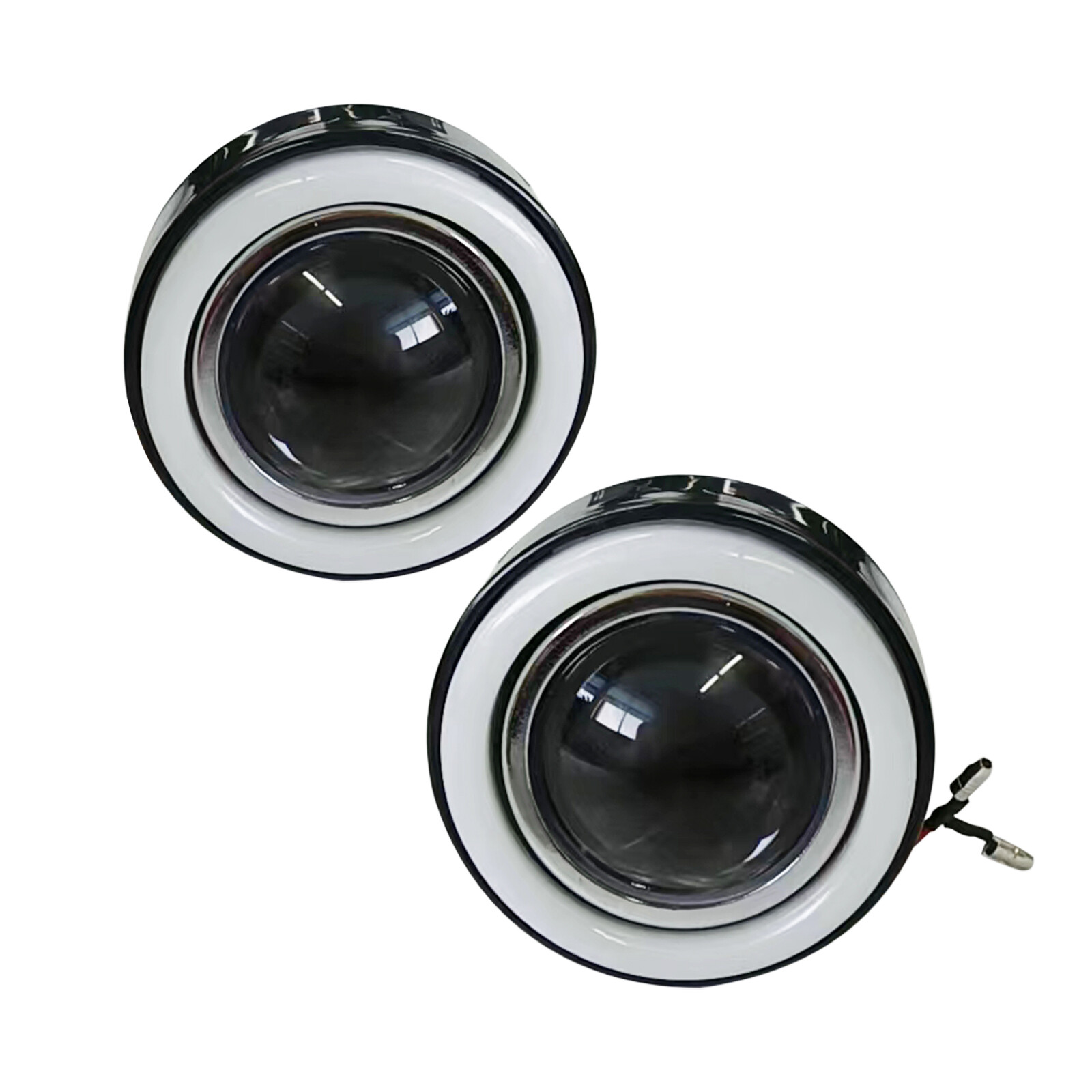 For 2016-2021 Honda Civic DRL White LED Halo Projector Fog Lights Lamp Angel Eye