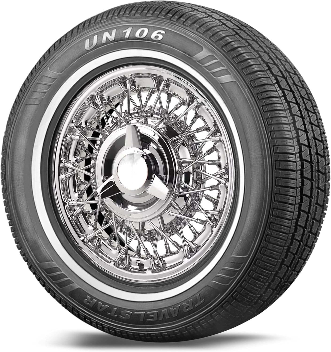 Set of 4 Travelstar UN106 155/80R13 79T 14mm White Wall A/S Passenger Car Tire