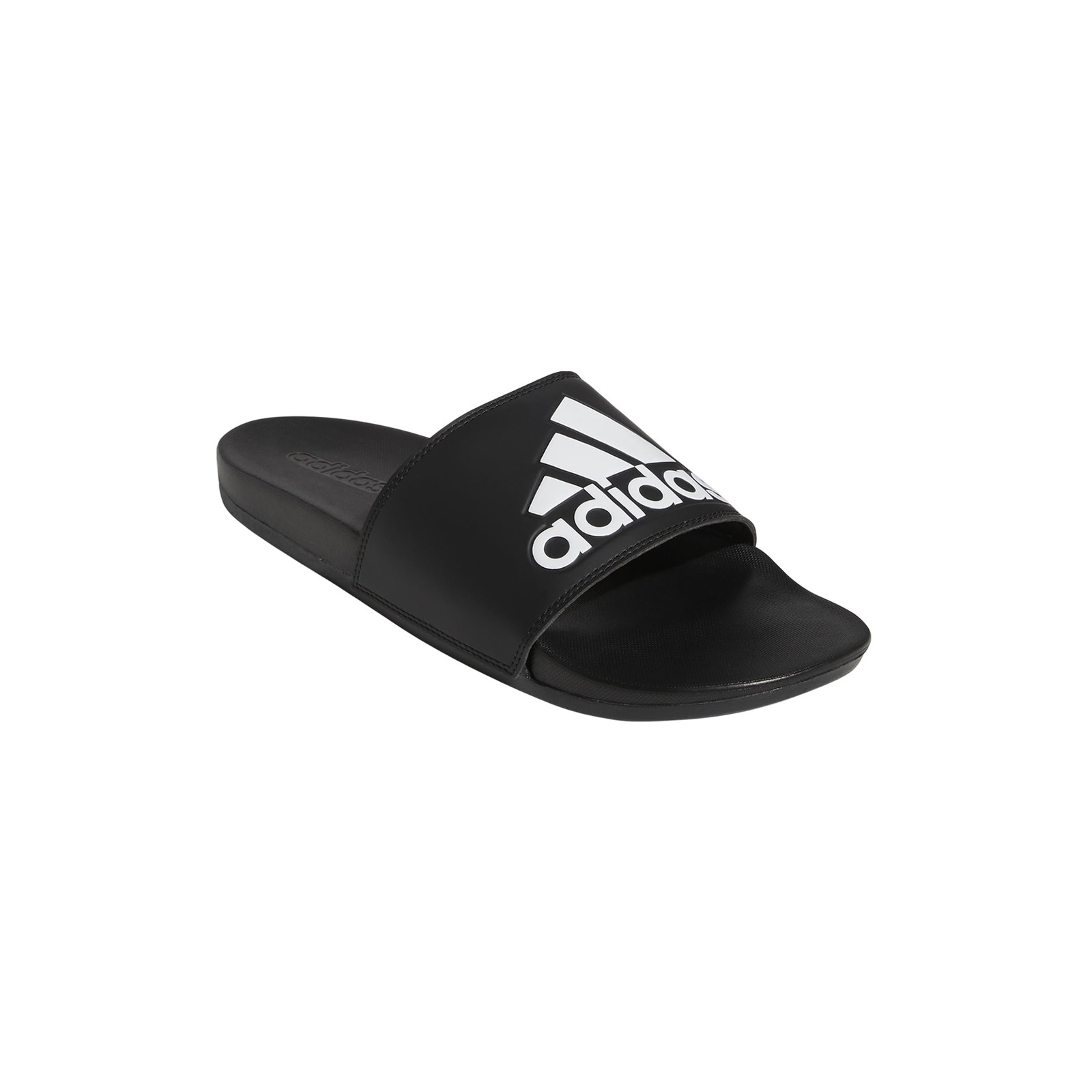 adidas Unisex Adilette Comfort Slide Sandal, Black/White/Black, 13 US Women, Men