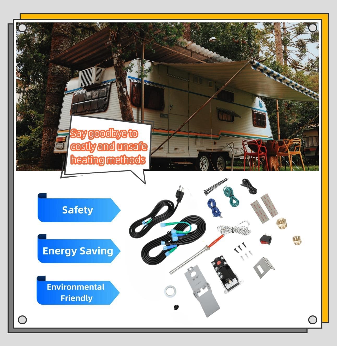 RV Water Heater Electric Conversion,6Gal,Converts LP Gas Water Heater to 120V El