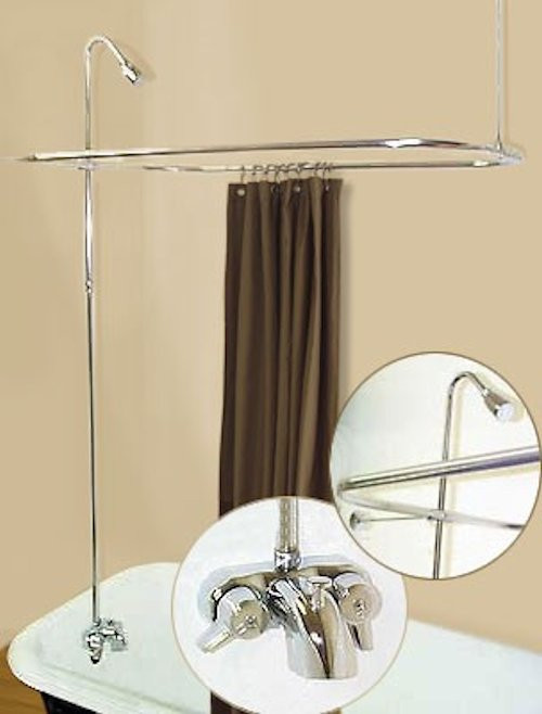 ADD-A-SHOWER W/CURTAIN BAR FOR CLAWFOOT TUB ON LEGS W/HEAVY DUTY FAUCET
