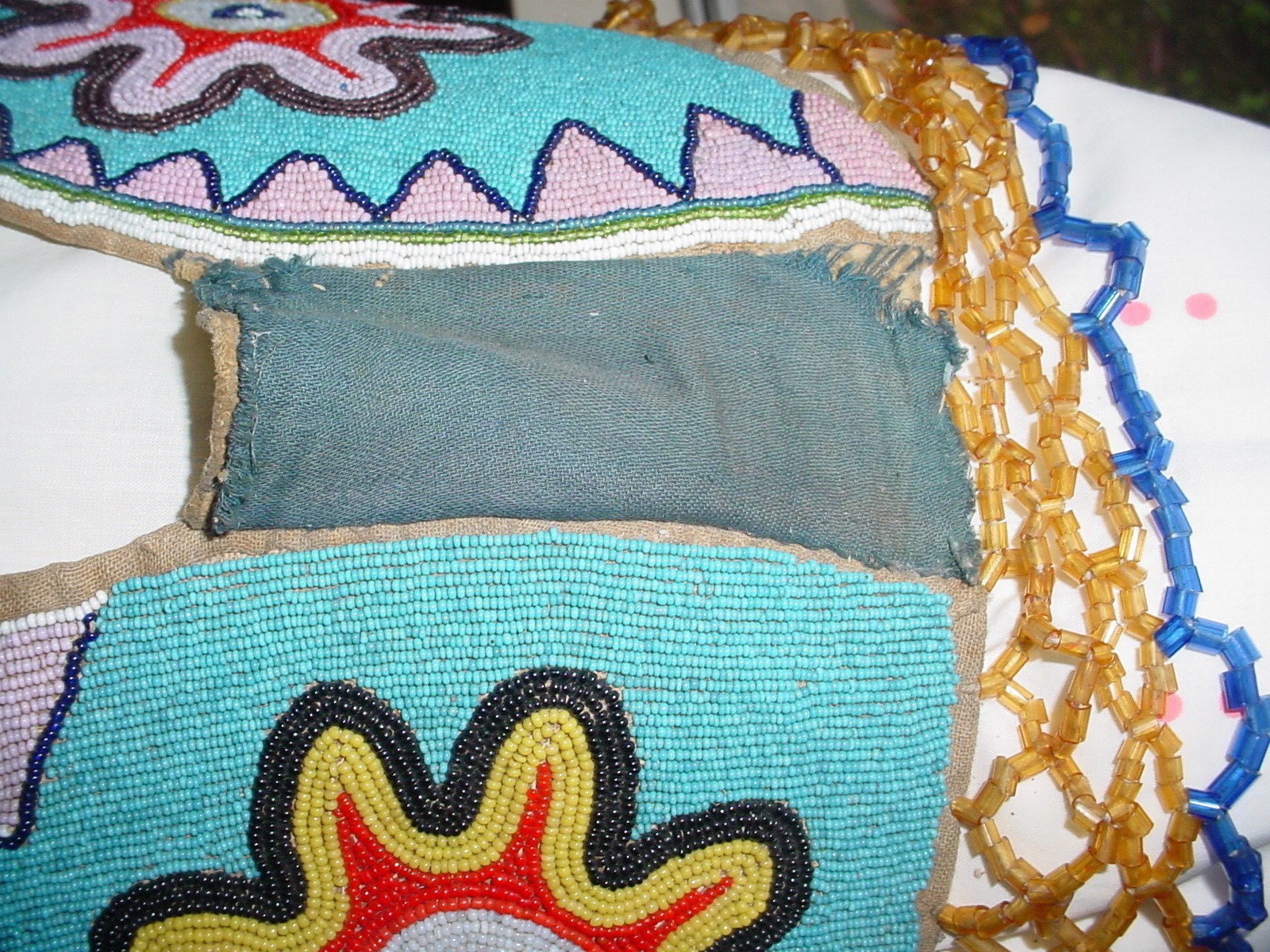 OLD CA 1900 YAKAMA PLATEAU INDIAN FULLY BEADED CAPE YOKE JINGLE DANCE