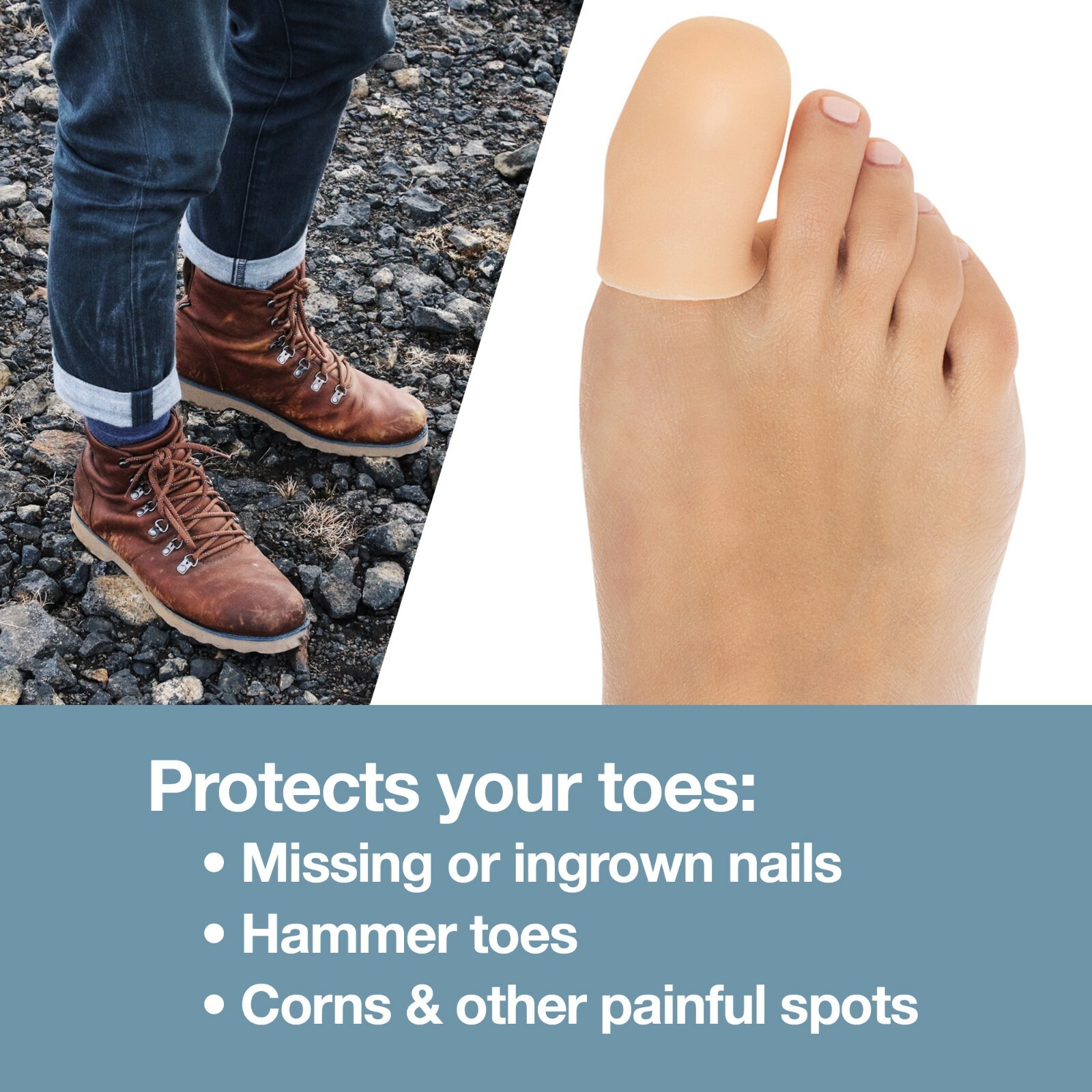 ZenToes Gel Toe Caps 6 Pack Protectors Corns Ingrown Toe Nails Callus Rubbing