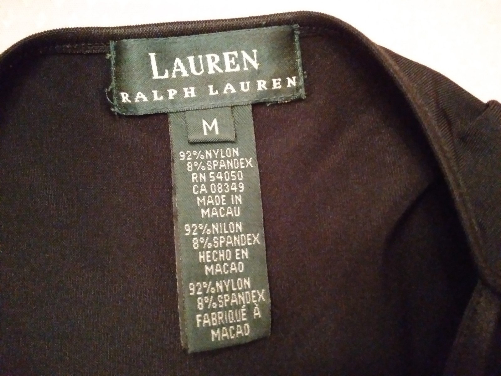 LAUREN By Ralph Lauren Full Slip Chemise Dress Black Med