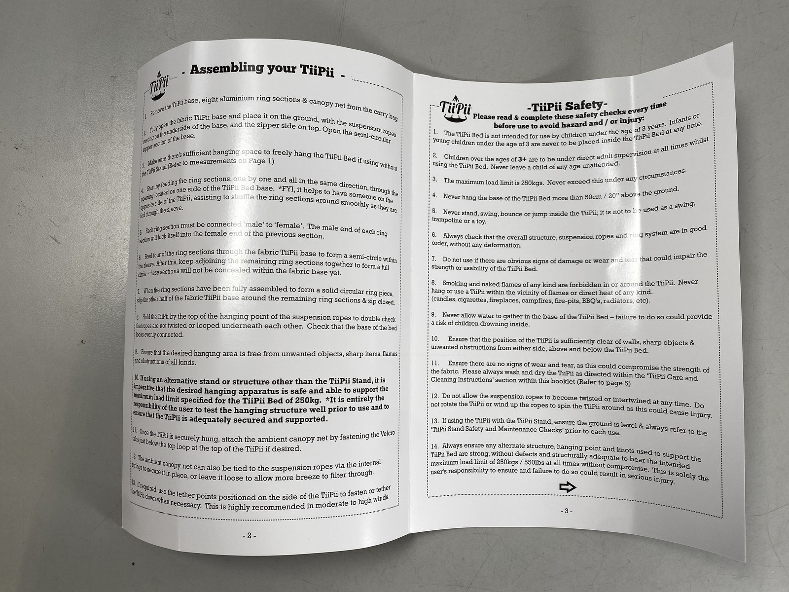 Indoor TiiPii Bed Range Large 6ft Hanging Nester in Taupe