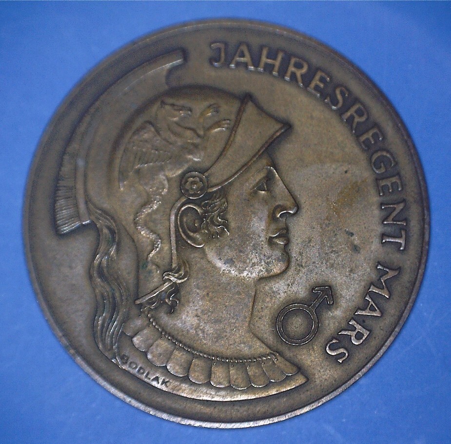 BRONZE 1981 WEIN JAHRESREGENT CALENDAR MEDAL (MARS) 40 mm SIZE - *17995447 🌈