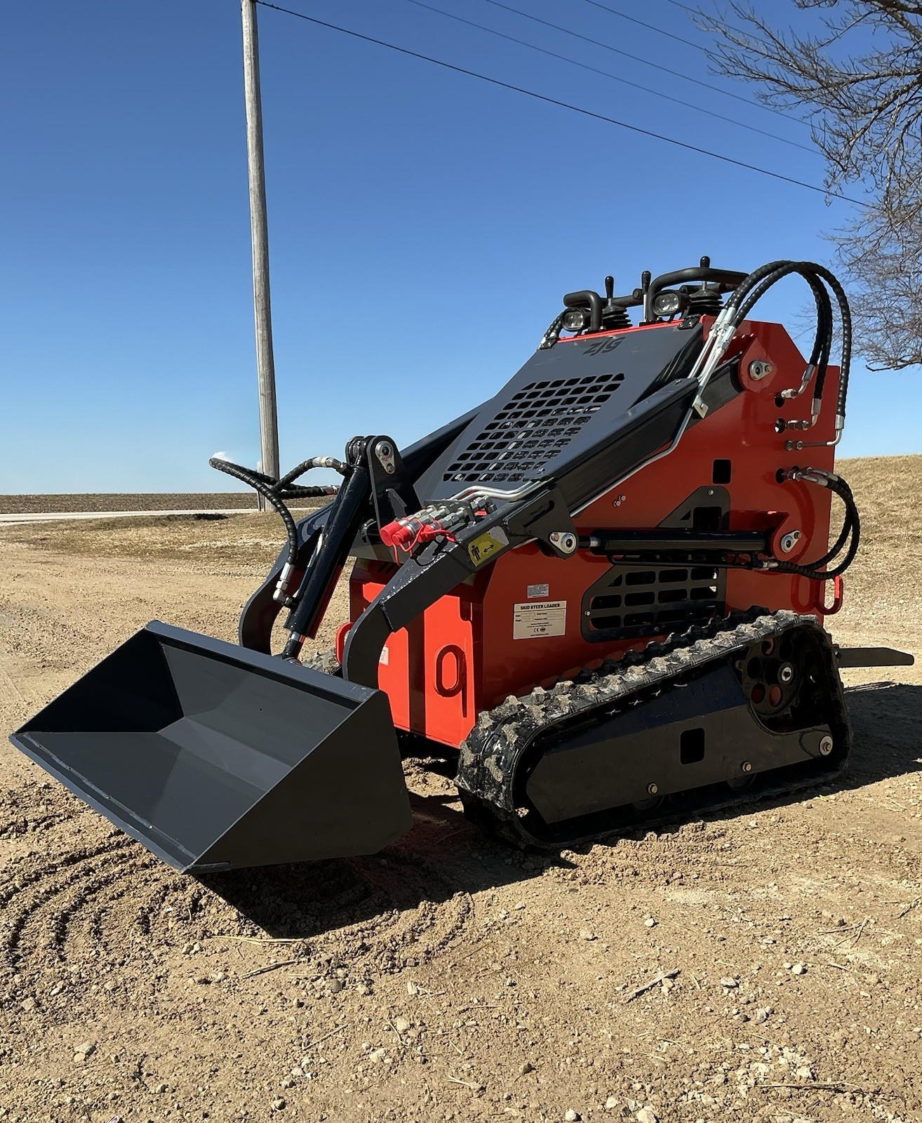 NEW ZJG-380 Mini Skid Loader Stand-On Compact Tracked Loader 13.5HP Engine