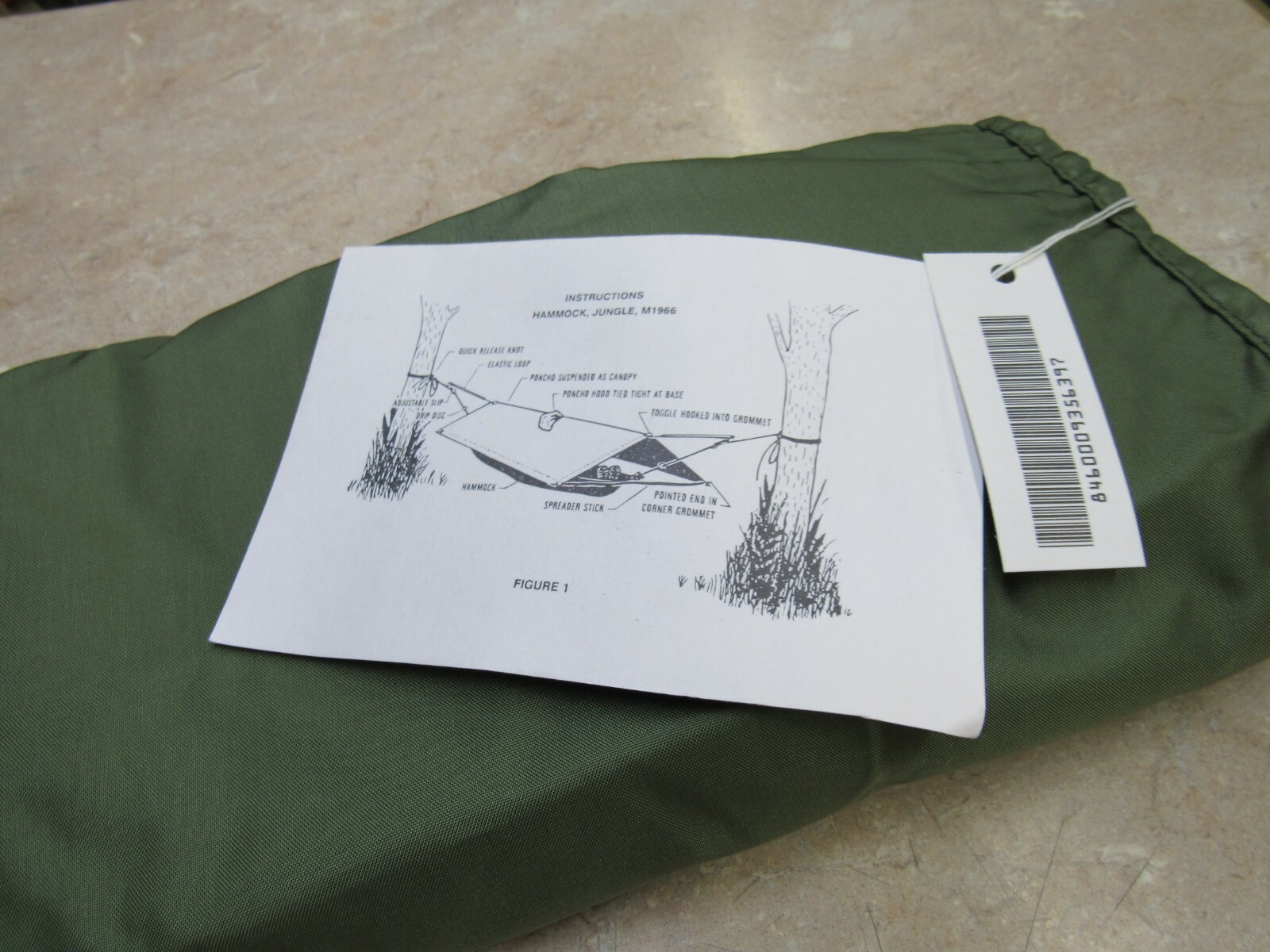 US M1966 Jungle Hammock Without Canopy Nylon 1995 Dated Vietnam Type NOS