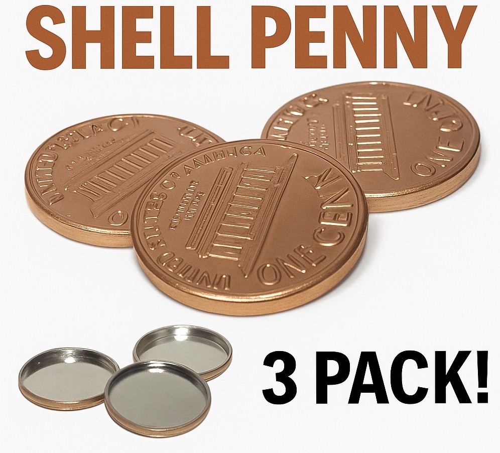3 STEEL SHIM SHELL US PENNY TAIL Dime Magic Trick Hollow Coin Magnetic Vanish
