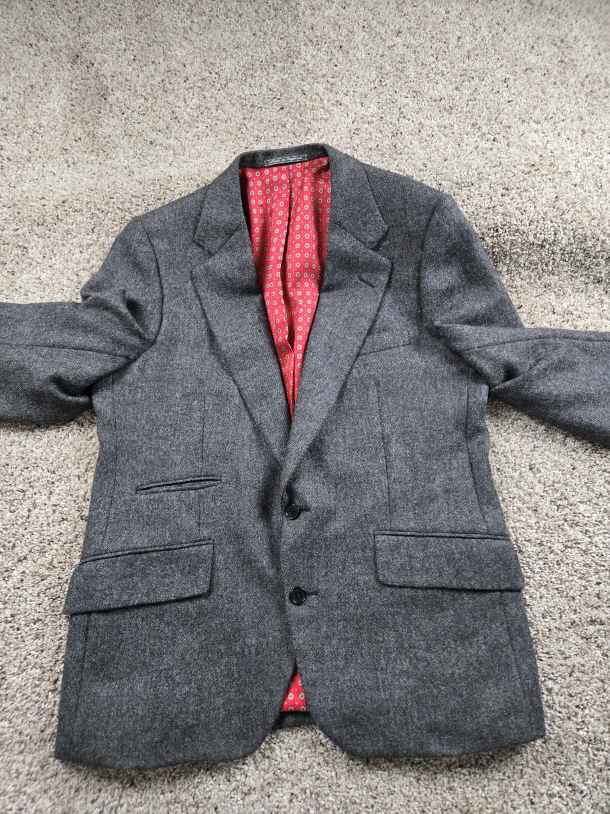 Vintage Carroll & Co Chester Barrie Blazer Jacket Mens 40 S Gray Tweed England