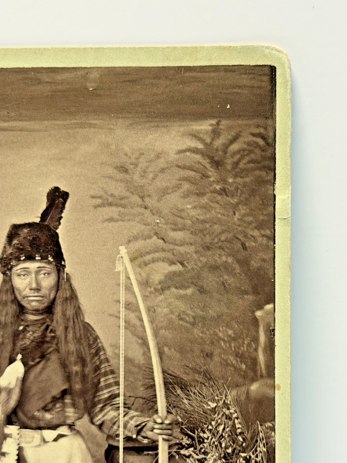 Antique Native American Indian Cabinet Card Photograph of Yaqui Tribe Individual