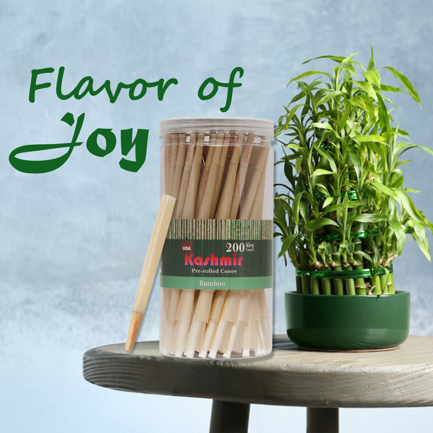 Pre Rolled Cones King Bamboo Rolling Papers Cone Slow Burning 200 Ct by Kashmir